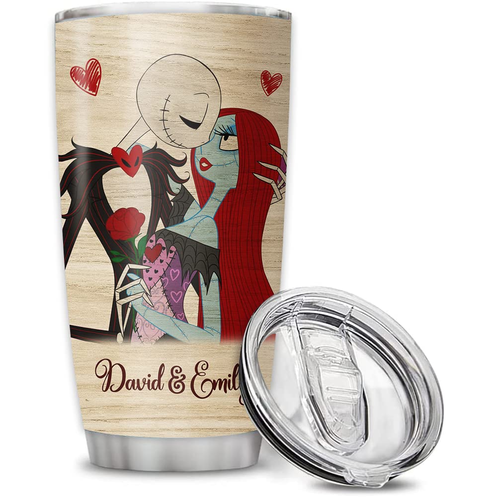 Personalized Sally&Jack Couple I Love You The Most Nightmare Halloween Tumbler Valentine Gifts For Him Her Wife Husband Before C