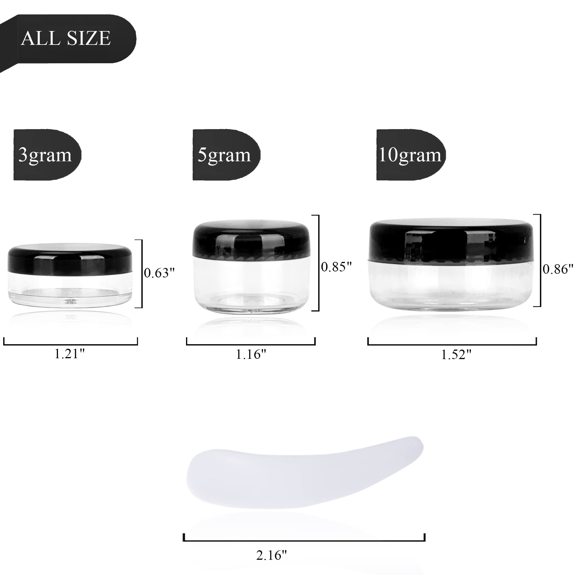 100Pcs 10 Gram Sample Containers,10Ml Empty Jars With Lids, Small Cosmetic Containers, Mini Sample Jars With 8Pcs Mini Spatulas