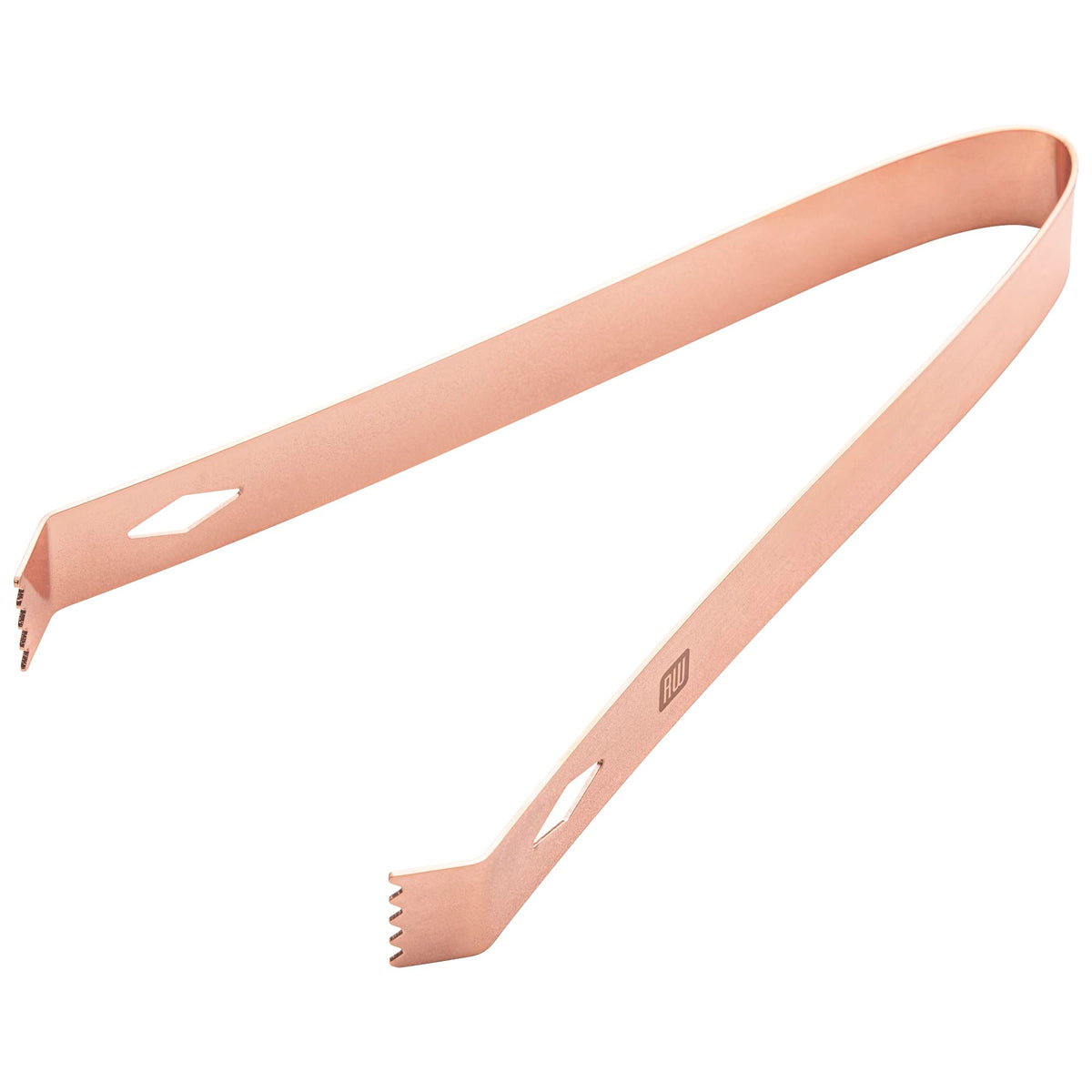 Restaurantware Bar Lux 6.3 Inch X 2.5 Inch Ice Tongs 1 Small Ice Bucket Tongs - With Claw Grip Teeth Ergonomic Grip Copper Plate