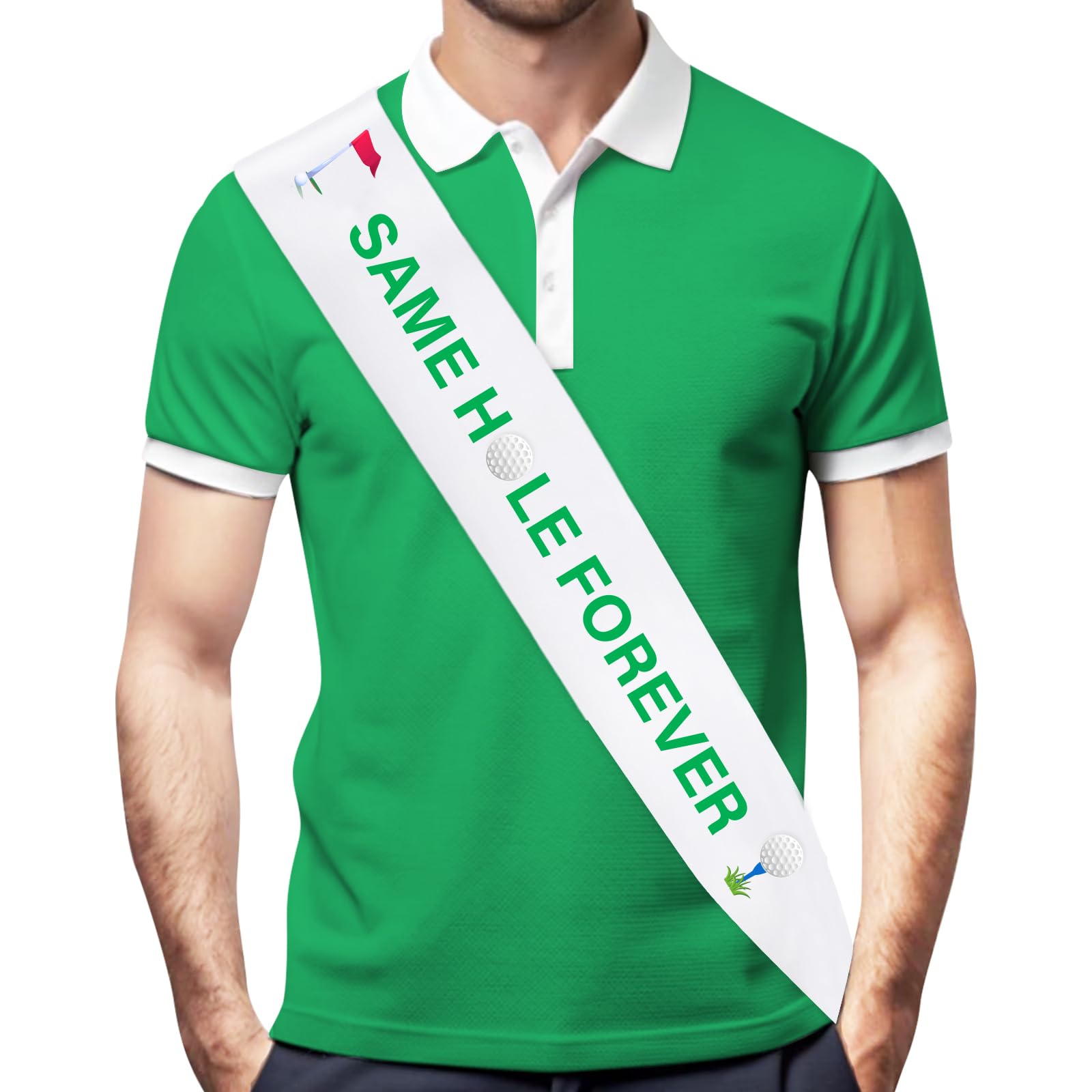 Sursurprise Bachelor Sash, Same Hole Forever Sash, Golf Bachelor Party Sash, Funny Bachelor Party Decorations Supplies Accessori