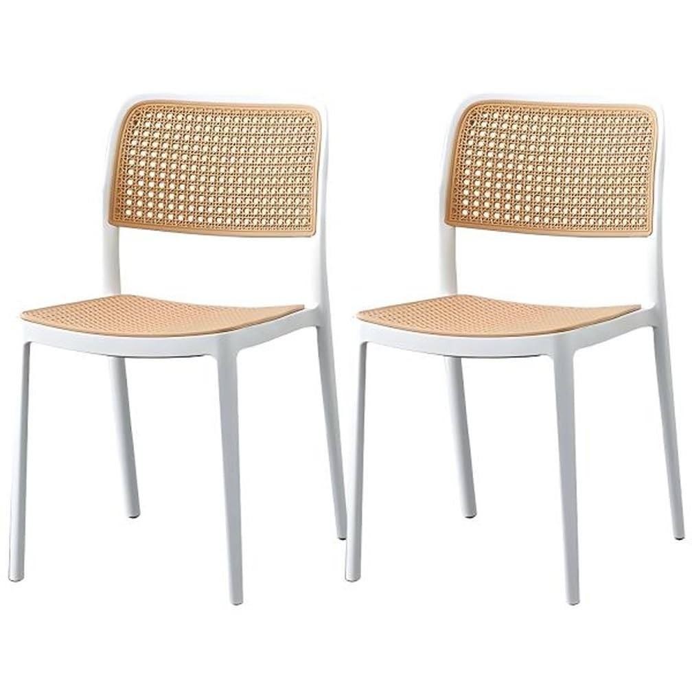 Dream Furnishing  Set Of 2 Chairs For Dinning Room Rattan Dinning Chair Modern Stackable Desk, Home & Outdoor Fits At All Place