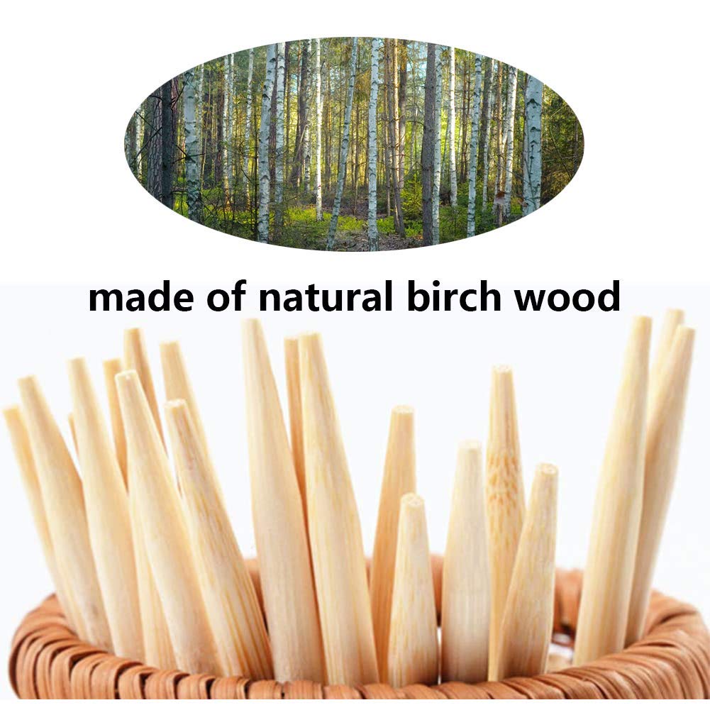 Hansgo Wooden Candy Apple Skewer Sticks, 5Mm 6.25Inch Birch Bamboo Bbq Caramel Apple Sticks Cotton Candy Stick Rock Candy Stick