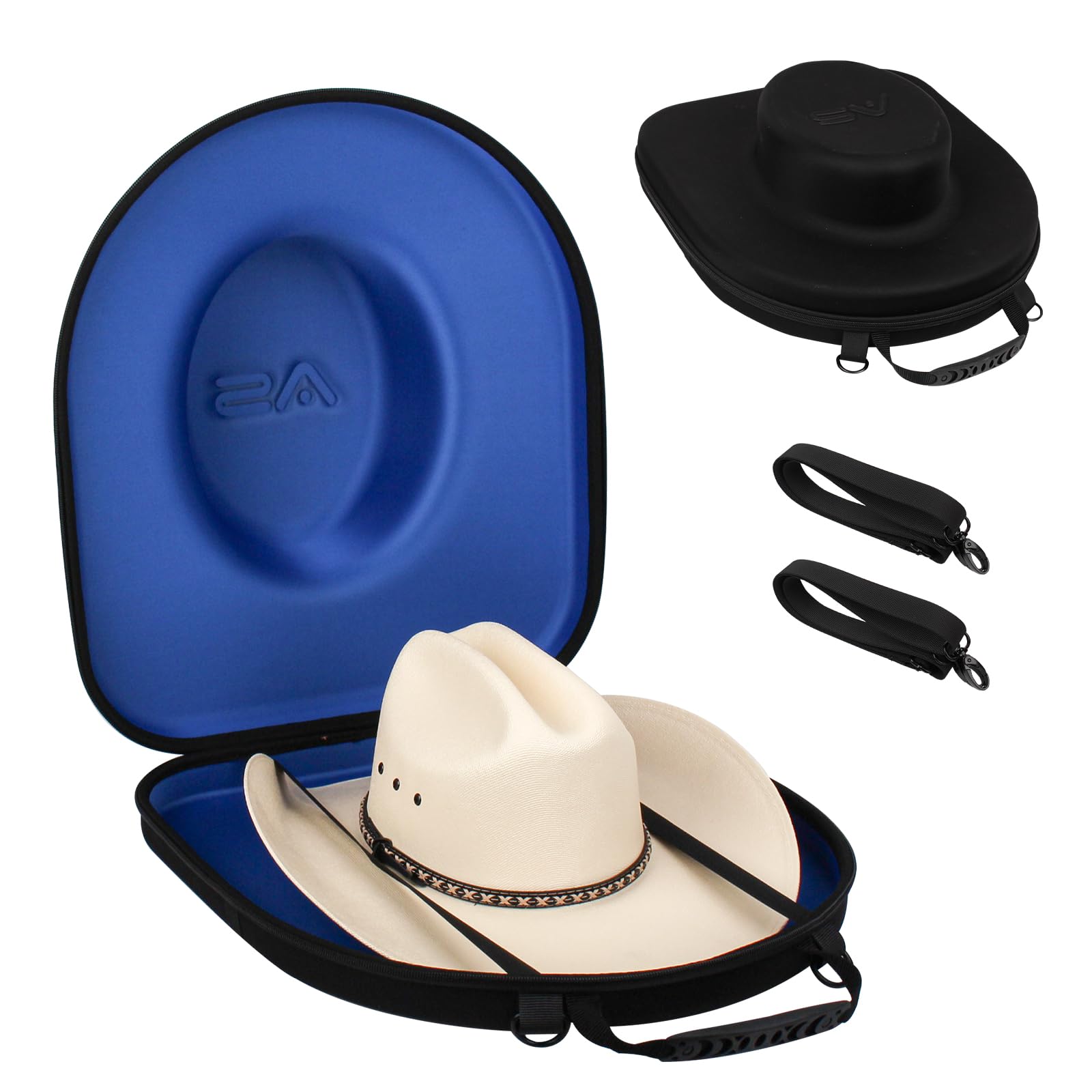 Anysiny Hat Box For Travel-Crush Proof Hat Travel Case For Cowboy Hats Holder Storage Box Organizer Cap Carrier With Adjustable