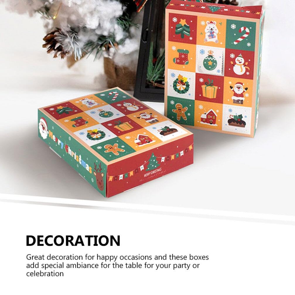 PRETYZOOM 5pcs Christmas Advent Calendar Box to Fill 12 Days Advent Countdown Boxes DIY Xmas Empty Advent Calendar for Christmas