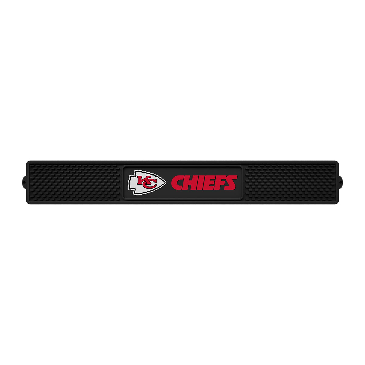 Fanmats 13988 Kansas City Chiefs Drink Bar Mat - 3.25In. X 24In. - Durable Dish Drying Mat, Easy Clean, Counter Mat, Black