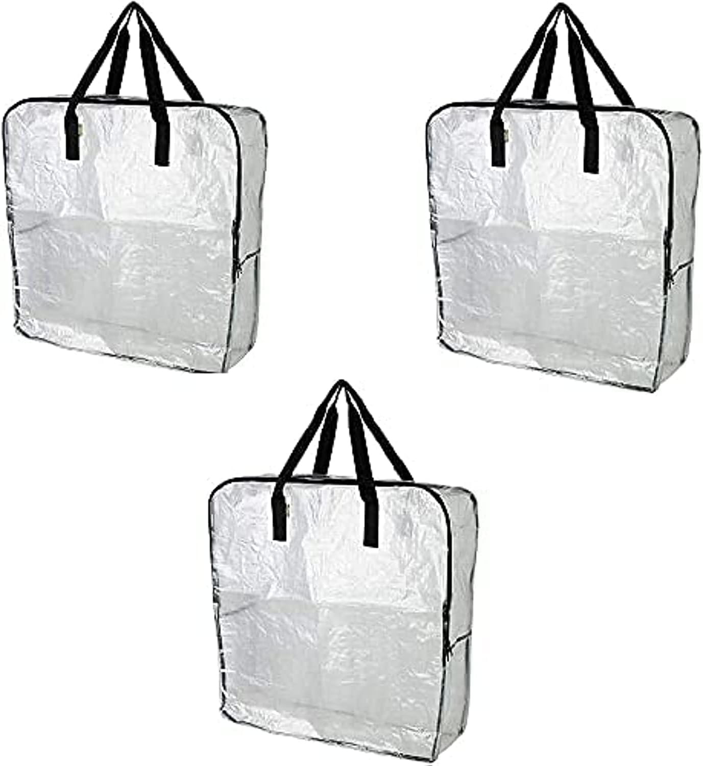 Pack Of 3 - Extra Large Clear Storage Bag For Clothing Storage, Under The Bed Storage, Garage Storage, Recycling Bags