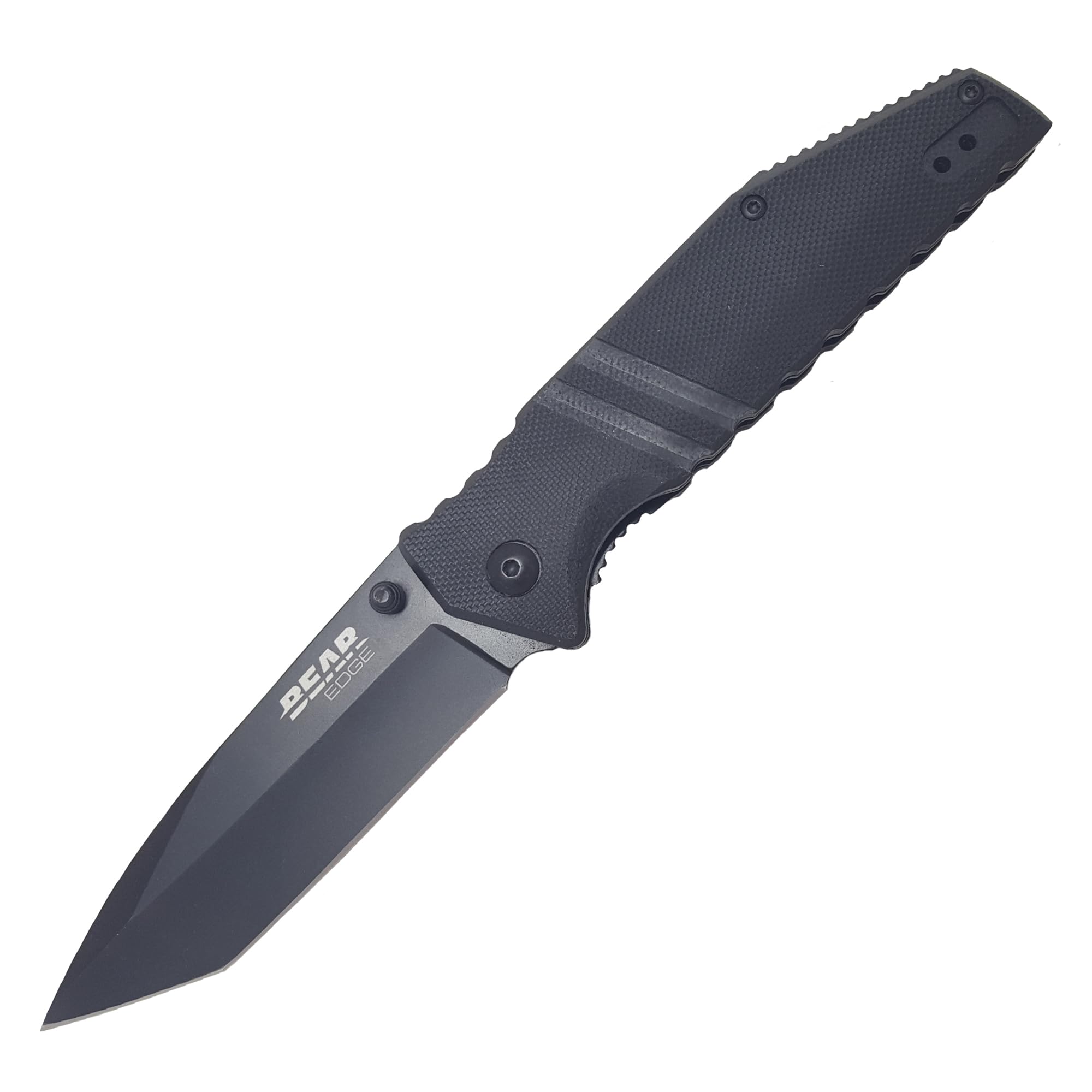 Bear Edge 4 1/2 Black G10 Assisted Tanto SIDELINER