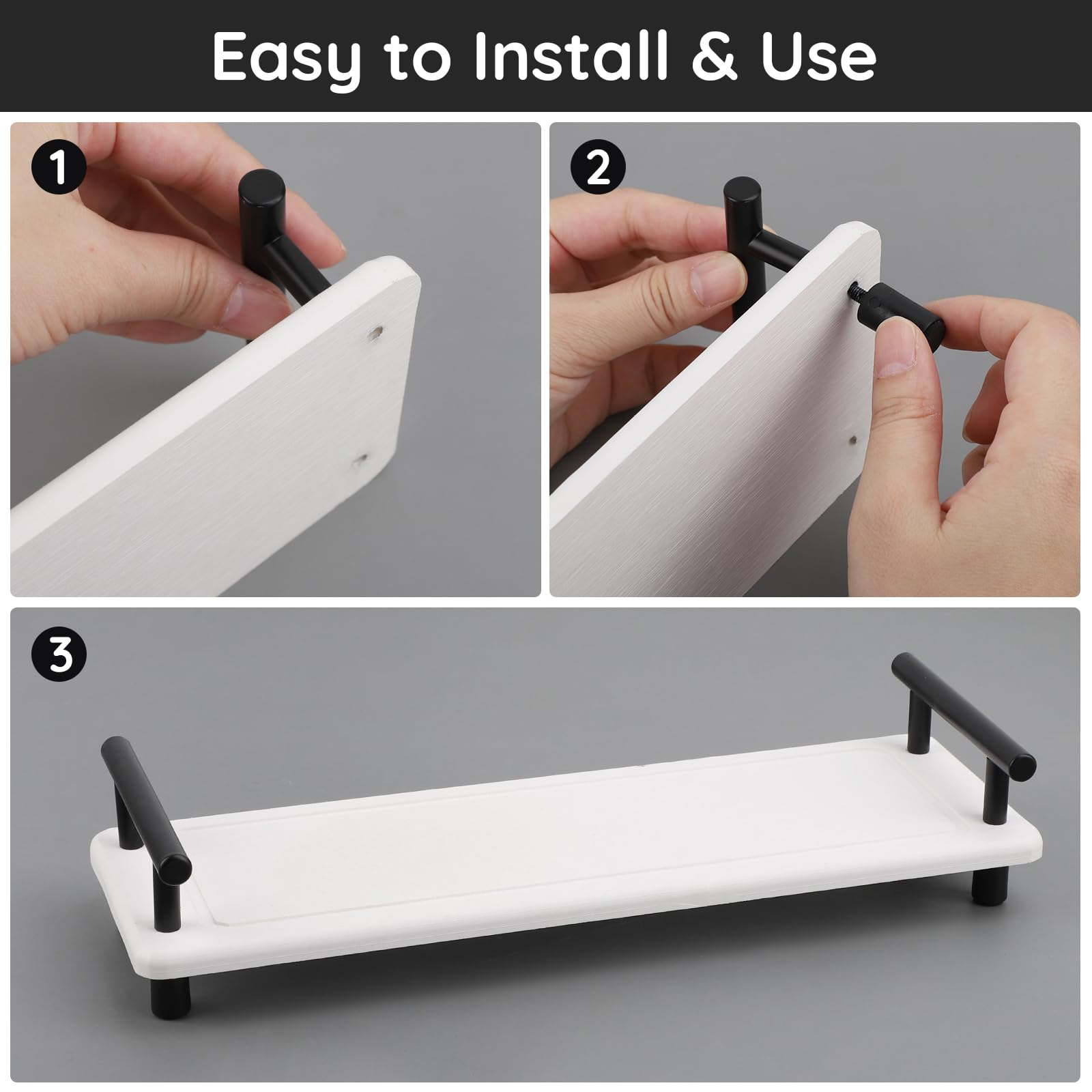 Segbeauty 12X4In Bathroom Tray, Absorbing Quick Dry Stone Drying Tray With Handle, Diatomaceous Sink Caddy Tray Vanity Tray Sink