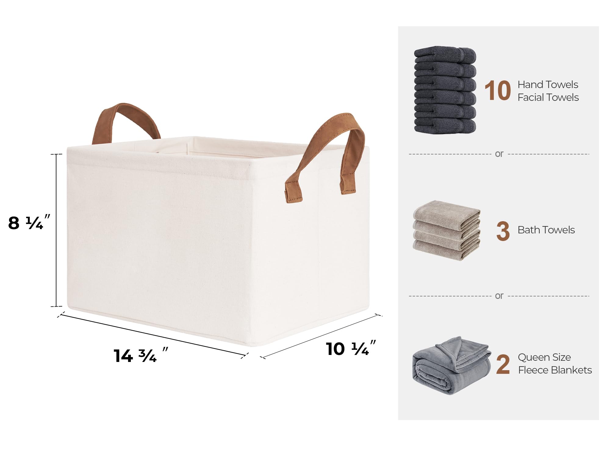 Storageworks Storage Bins, Fabric Storage Bins For Shelves, Storage Baskets With Metal Frame, Closet Baskets And Bins With Handl