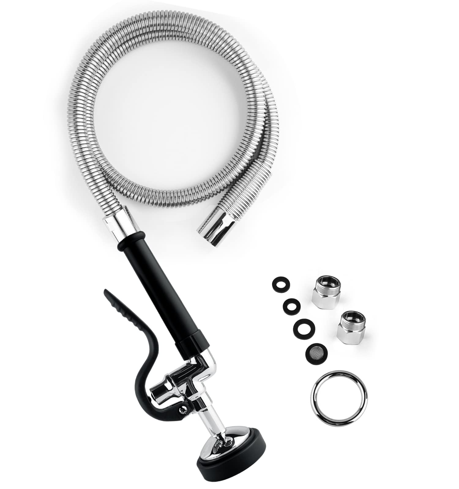 Jzbrain Spray Valve With 45 Inches Flexible Stainless Steel Hose High Pressure Pre Rinse Sprayer Nozzle Assembly For Commercial