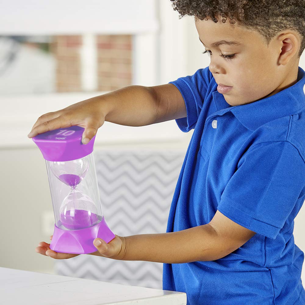 Hand2Mind Jumbo 10 Minute Sand Timer With Soft Rubber End Caps, Hourglass Timer, Visual Timer For Toddlers, Time Out Timer, Game