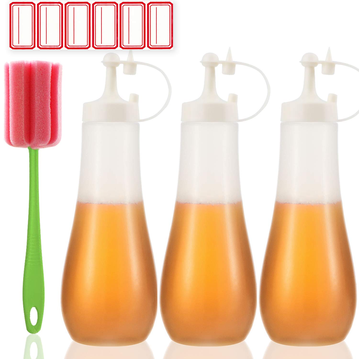 Condiment Squeeze Bottle Sauce Squeeze Squirt Bottle For Kitchen Plastic Syrup Salad Dressing Container Food Dispenser For Oil K