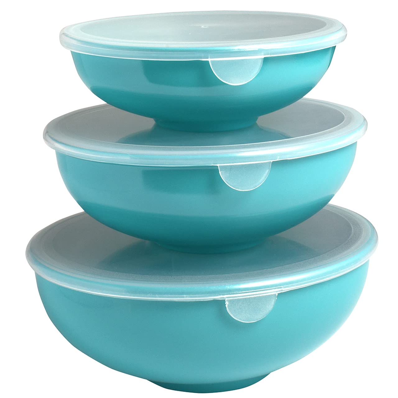 Hutzler Elliptical Set Prep Bowls, 2 Oz, 4 Oz, 8 Oz, Turquoise, 3580