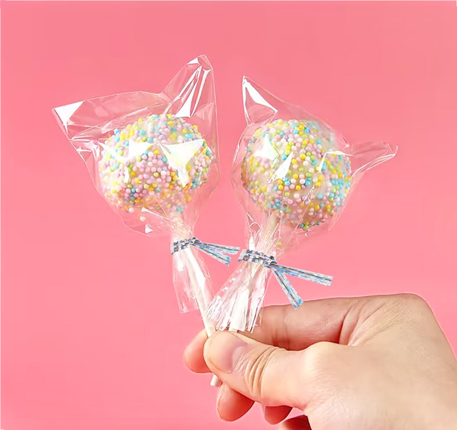 Mini Skater 4'' Metallic Twist Ties Foil Bread Ties For Packaging Bakery Cake Pops Candy Goodies Cookies Gift Cellophane Treat B