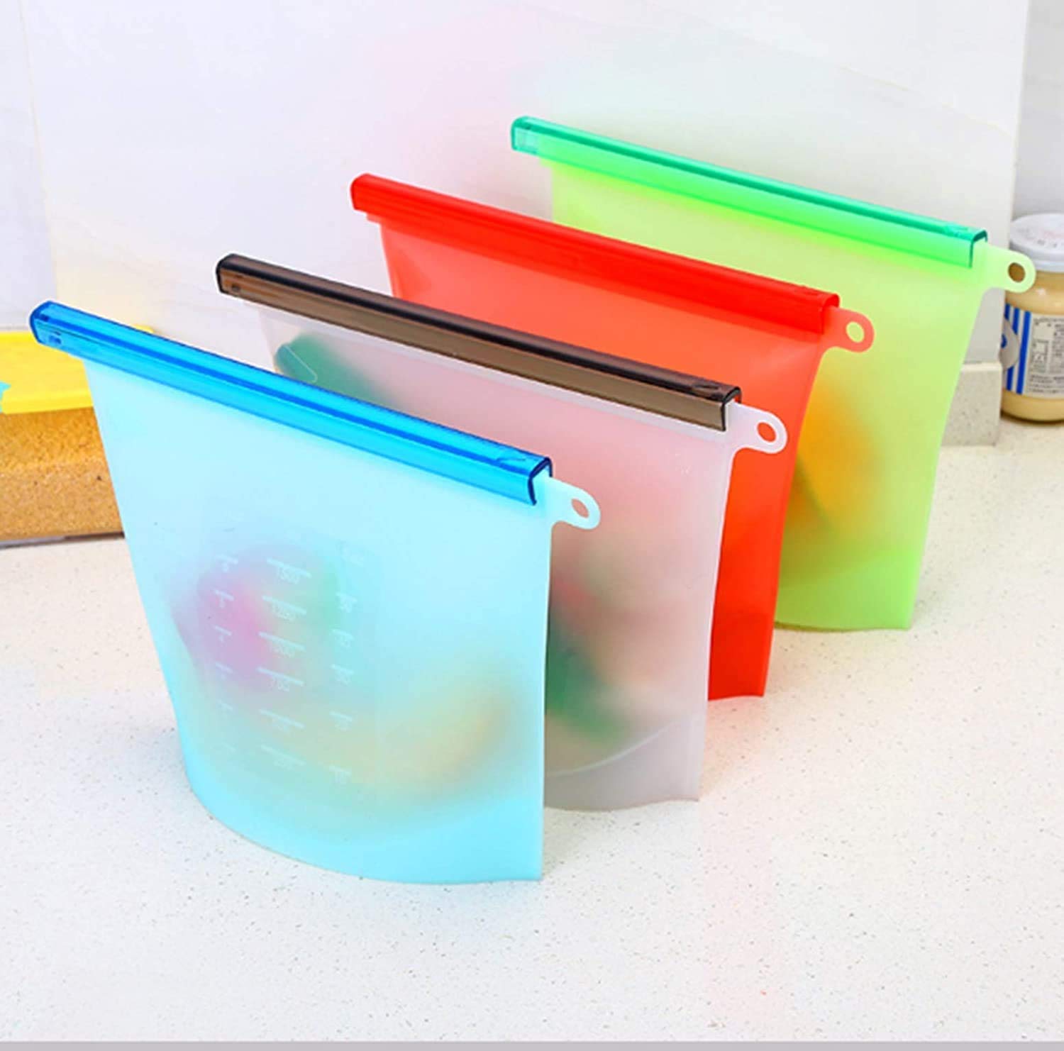 Ivar Silicone Reusable Storage Container Preservation Leakproof Zip Lock Bag For Food, Snack, Vegetable, Meat For Fridge And Mic