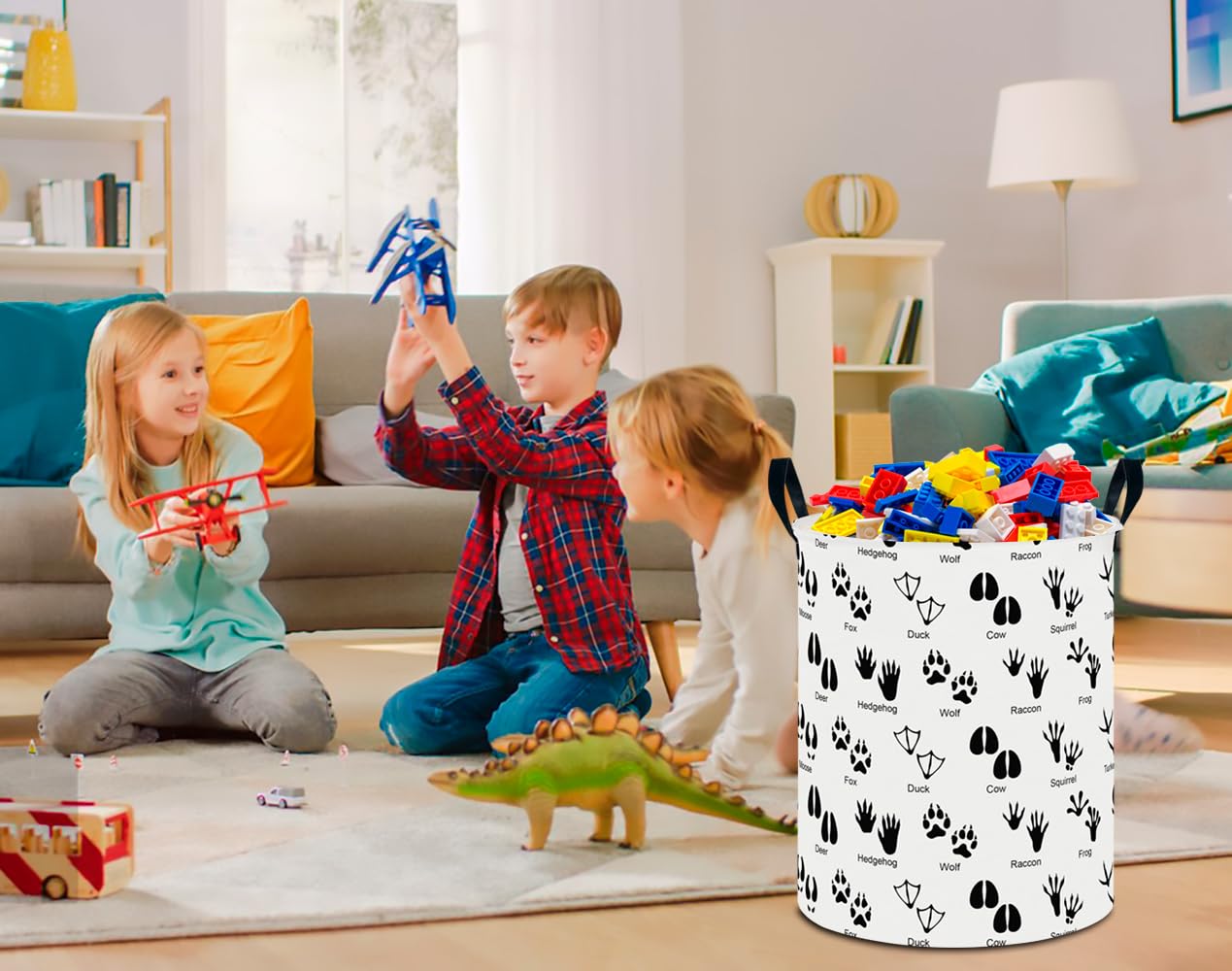 Clocor Large Laundry Basket,Waterproof Nursery Hamper,Collapsible Fabric Storage Container,Room Decor,Gift Basket(Animal Paw