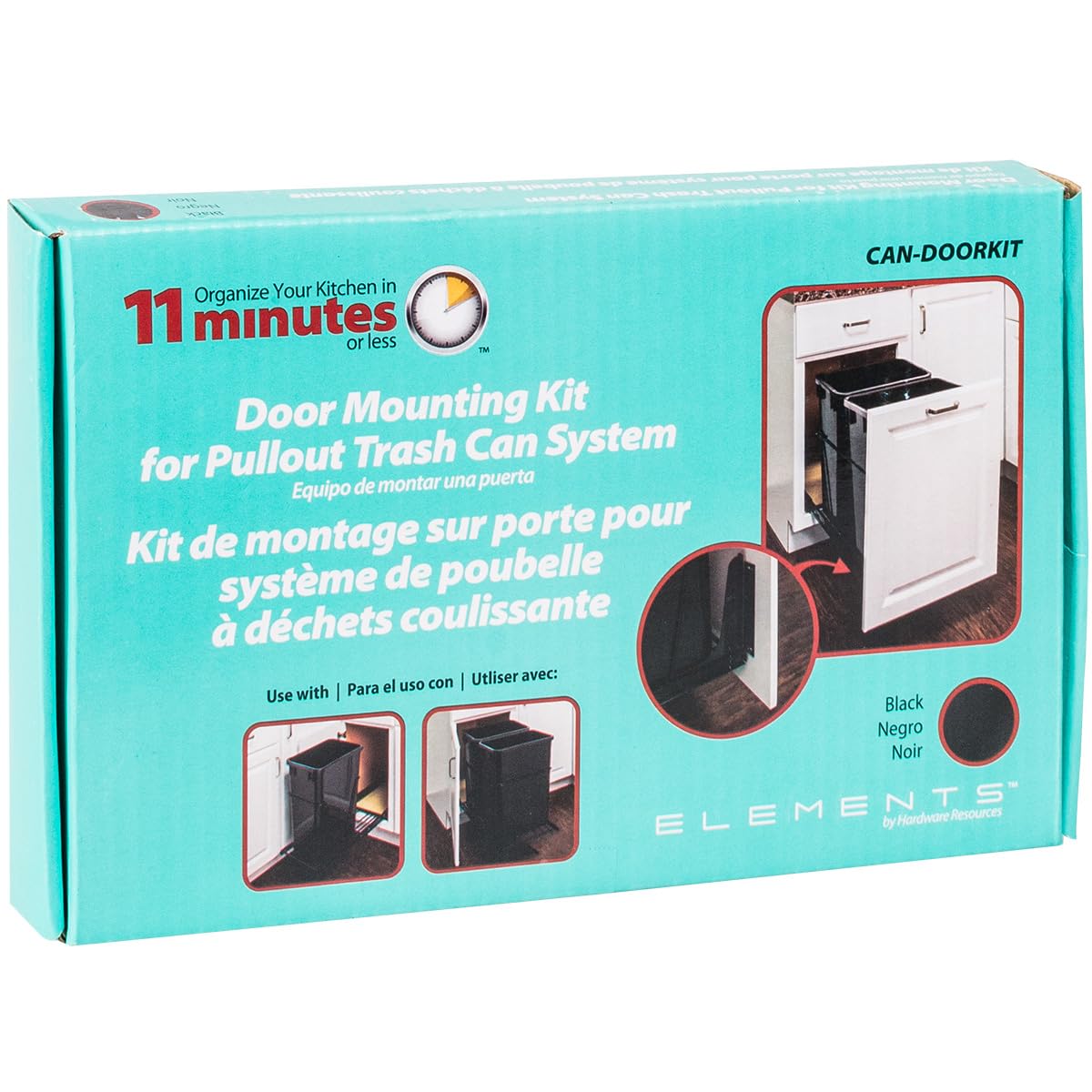 Hardware Resources Door Mount Kit For Can-Ebm Series, Black