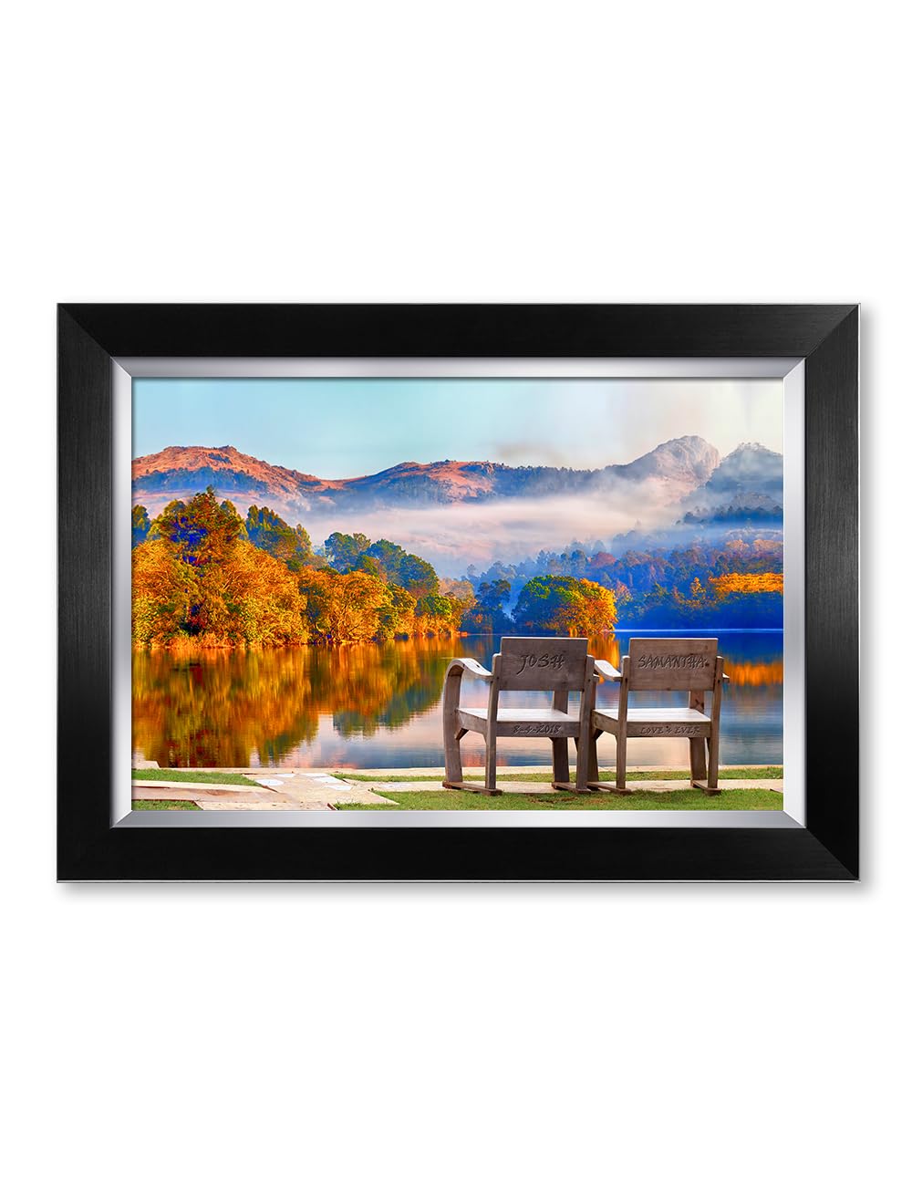 Ipic - Grow Old Together, Personalized Artwork With Names And Date On For Home Decor, Customized Gift For Anniversary,Wedding,Bi