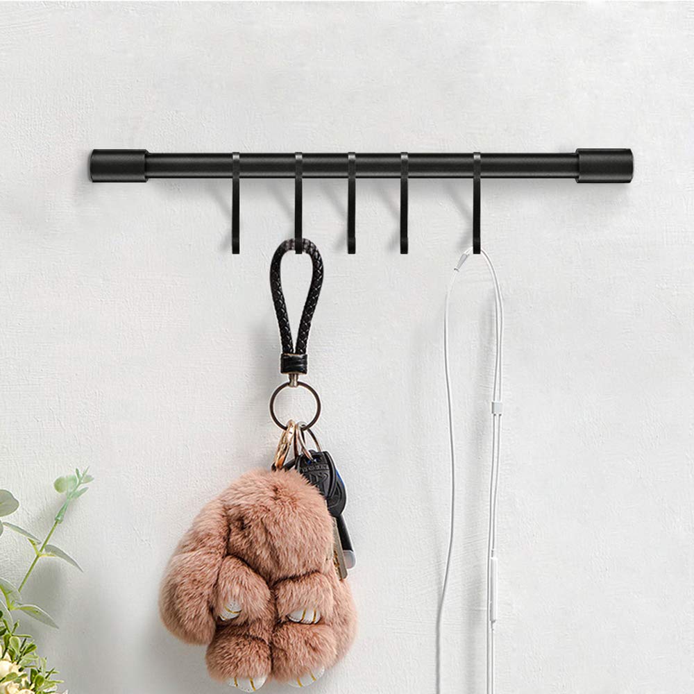 Miaohui Kitchen Rail With Hooks, Pan And Pot Hangers For Kitchen Wall Mount, Kitchen Utensil Rack With Removable S Hook, Aluminu