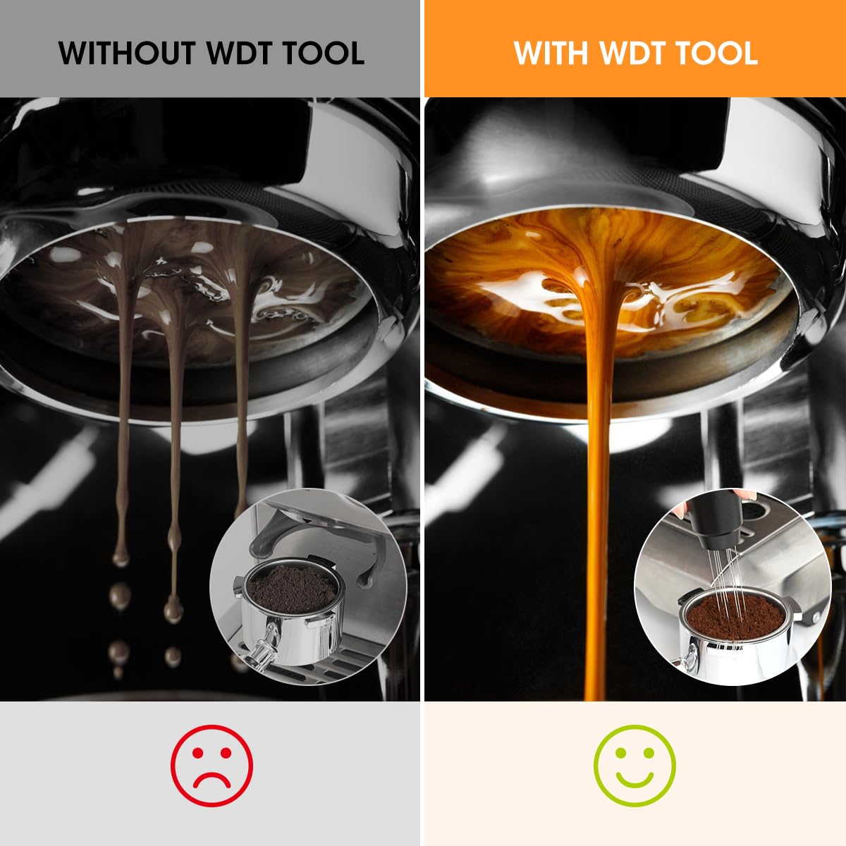 Aieve Wdt Tool Espresso,Espresso Distribution Tool With 10+10 Pcs 0.4Mm Stainless Steel Needles Espresso Stirrer And Heavy Duty