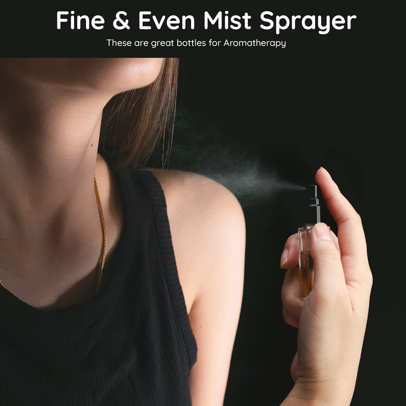 Segbeauty Mini Perfume Spray Bottles, 5 Set Of 10Ml Clear Glass Travel Perfume Atomizer Refillable, Empty Tiny Sprayer Fragrance