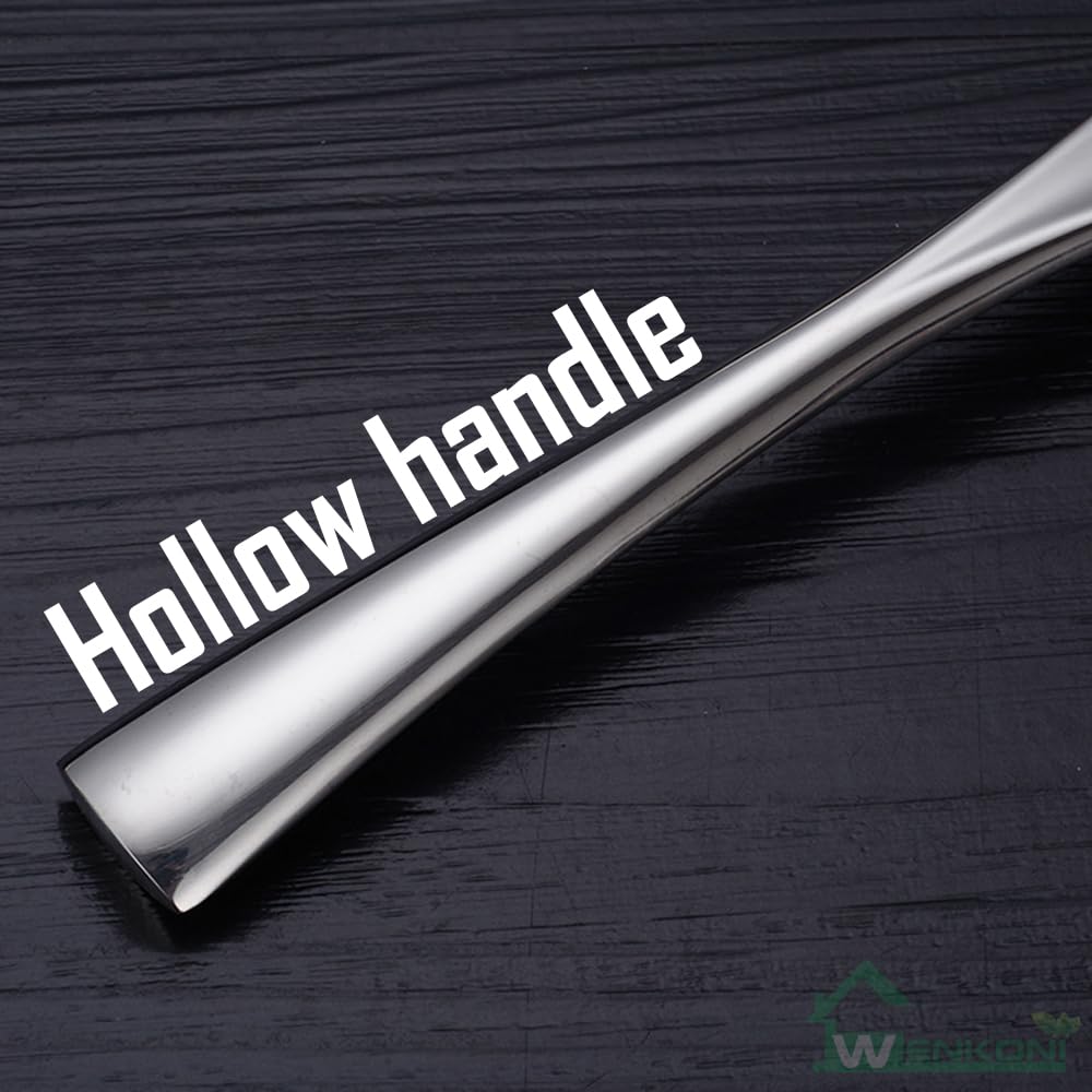 Wenkoni Small Soup Ladle,Sauce Ladle,Gravy Soup Spoon Ladle, 1 Pack Hollow Handle Sus 304 Stainless Steel 8 Ladle (Color:Silver)