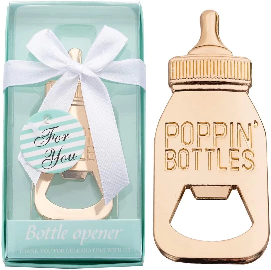 24 Packs Poppin Bottle Openers For Baby Shower Favors,Gifts,Boy Baby Shower Return Gifts Decorations And Blue Souvenirs