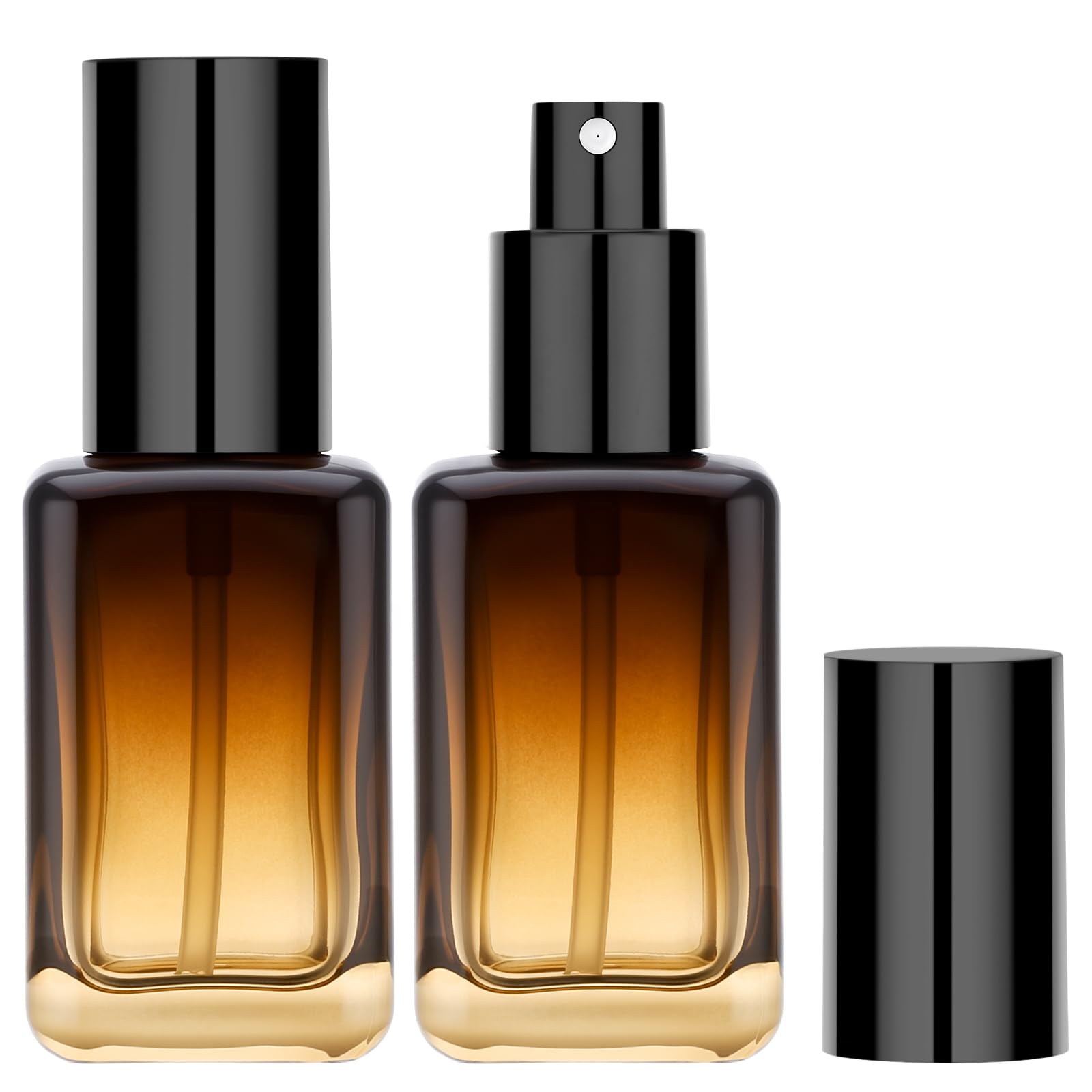 Segbeauty 1.7Oz Amber Glass Spray Bottles Empty For Travel, 2Pcs Perfume Refillable Travel Size Spray Bottle For Hair, 50Ml Fine