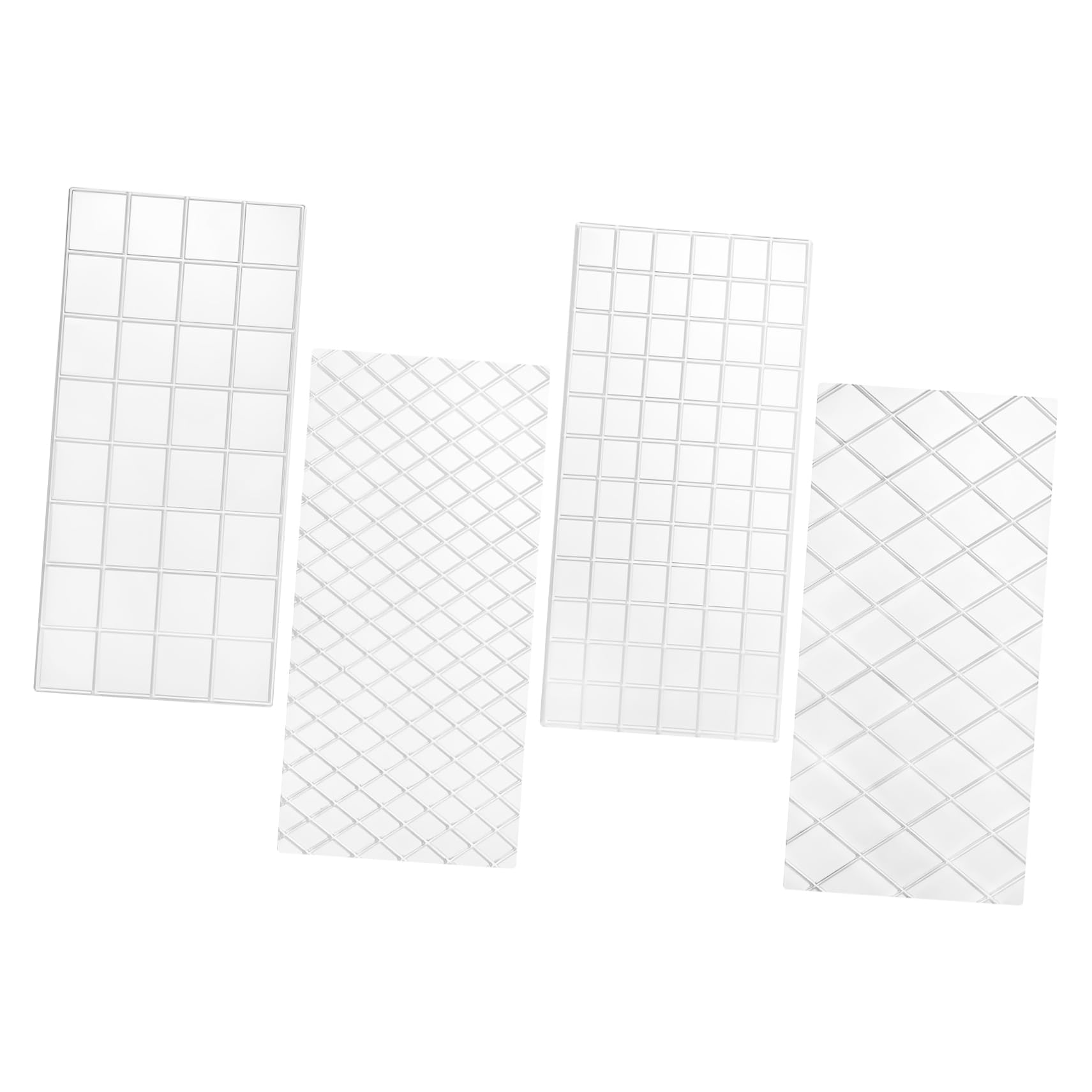 Cake Fondant Impression Mat Mold: 4Pcs Diamond Quilted Grid Texture Embossing Mat Fondant Stamp Cake Border Decoration Tools
