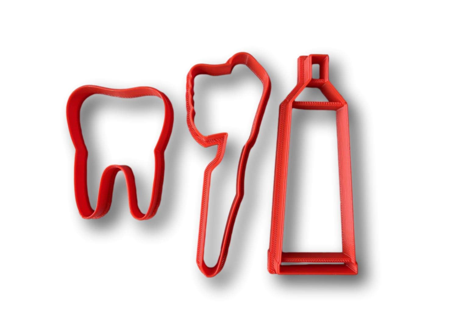Tooth, Toothbrush, And Toothpaste Cookie Cutter (Set)