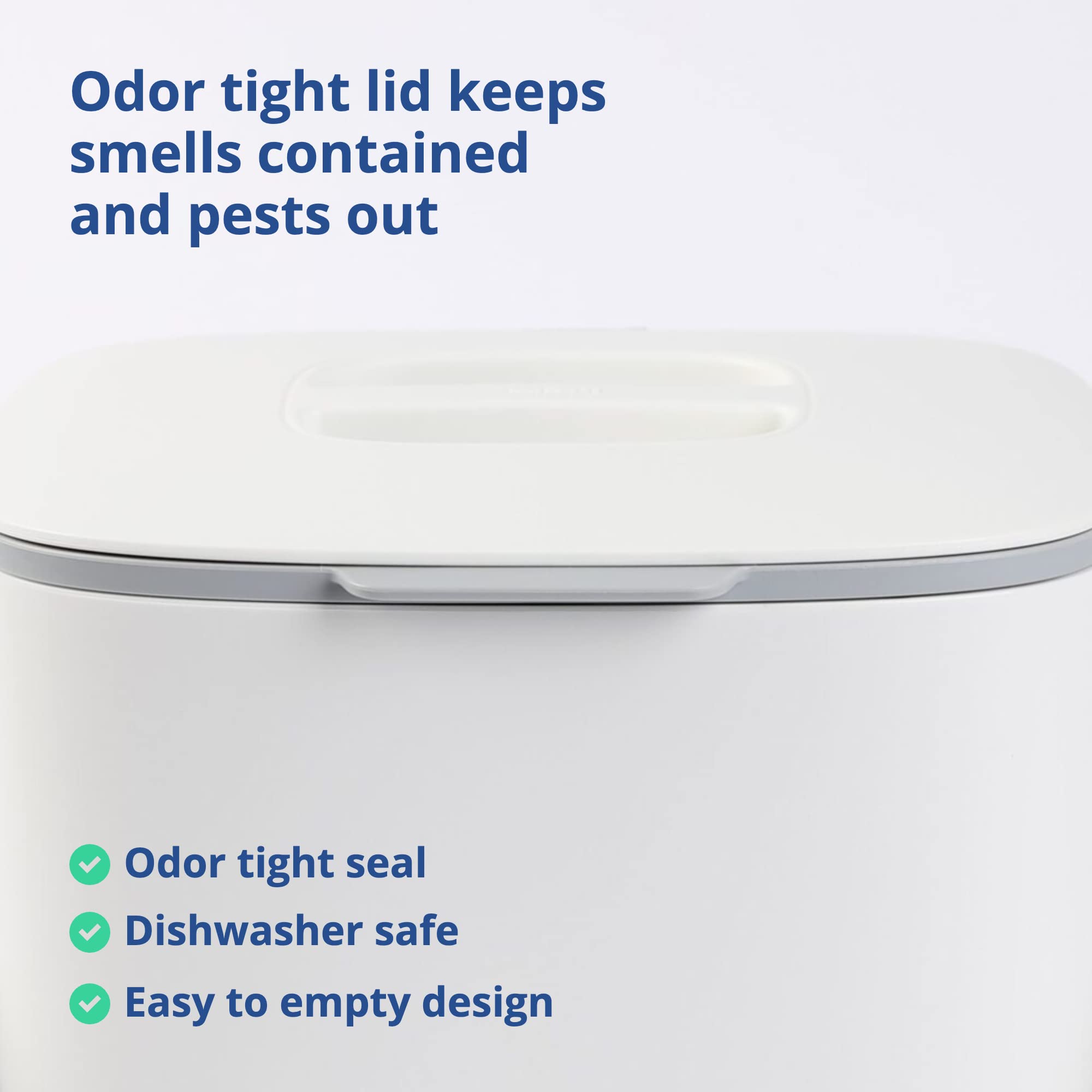 Blue Ginkgo Kitchen Compost Bin - 0.69 Gal / 2.6L Easy Clean Food Waste Bin For Kitchen With Handles | Countertop Compost Bin Ki