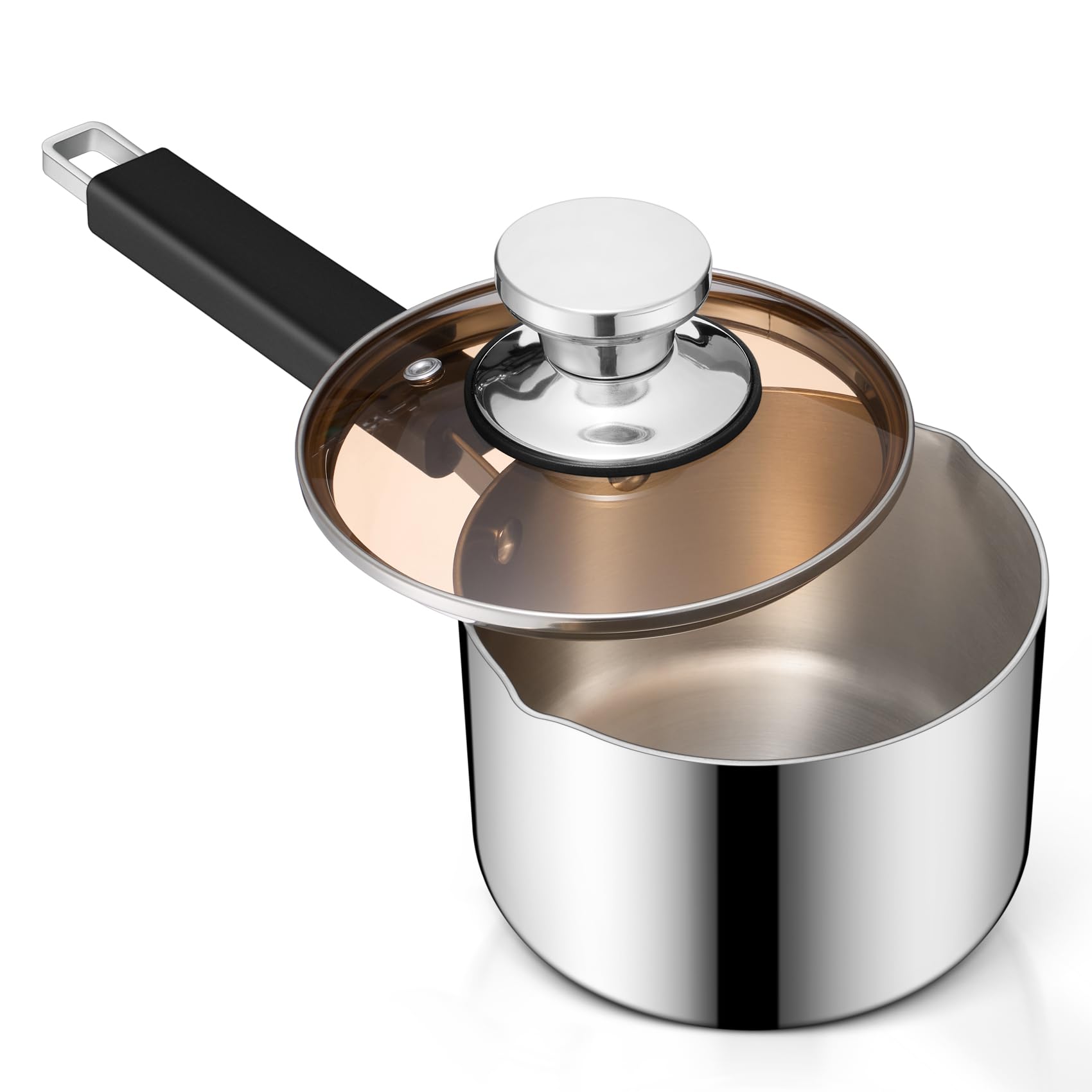TeamFar 1 Quart Saucepan, Stainless Steel TriPly Small Sauce Milk Pan