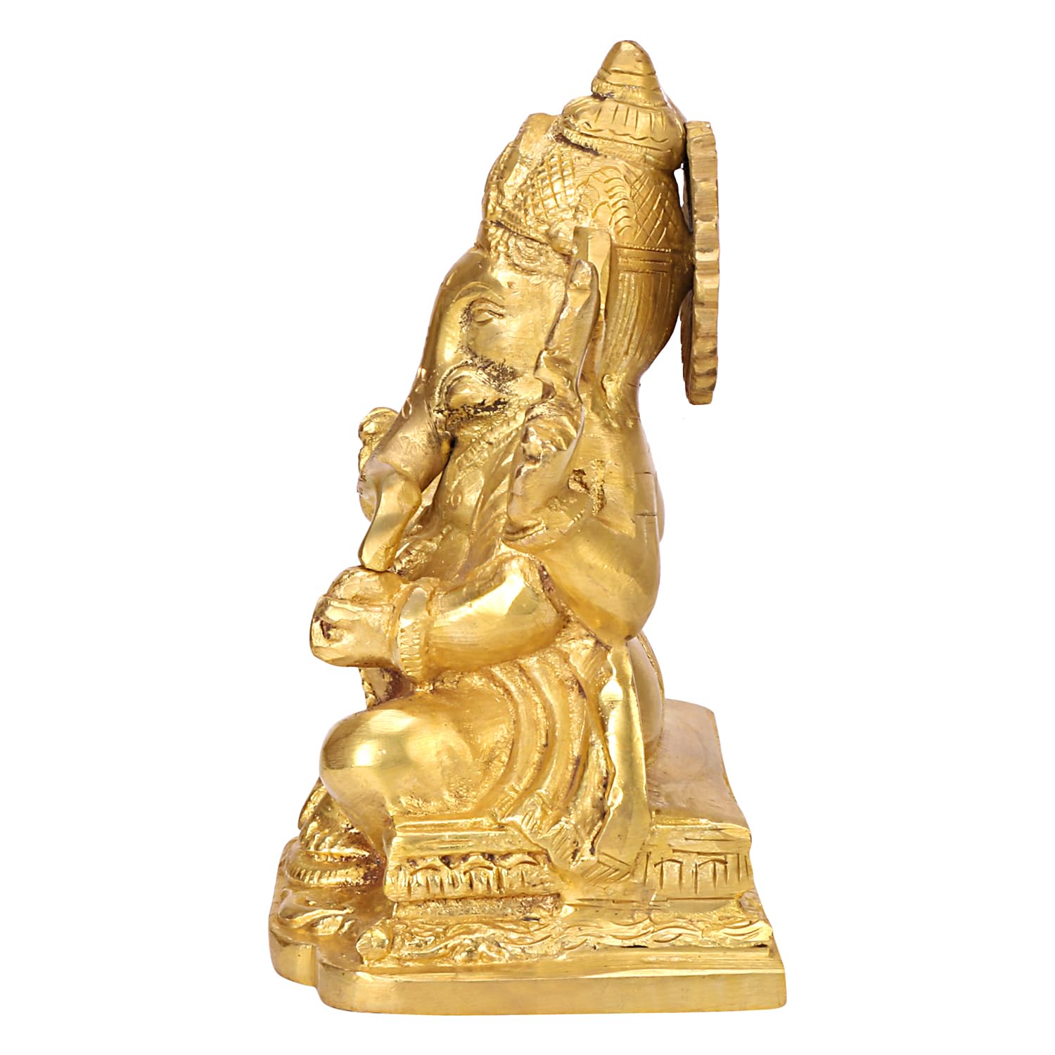 Apko Lord Ganesha Brass Idol Statue For Pooja Home Dcor Gifts, God Ganesh Sculpture Diwali Decoration Items 6 Inches