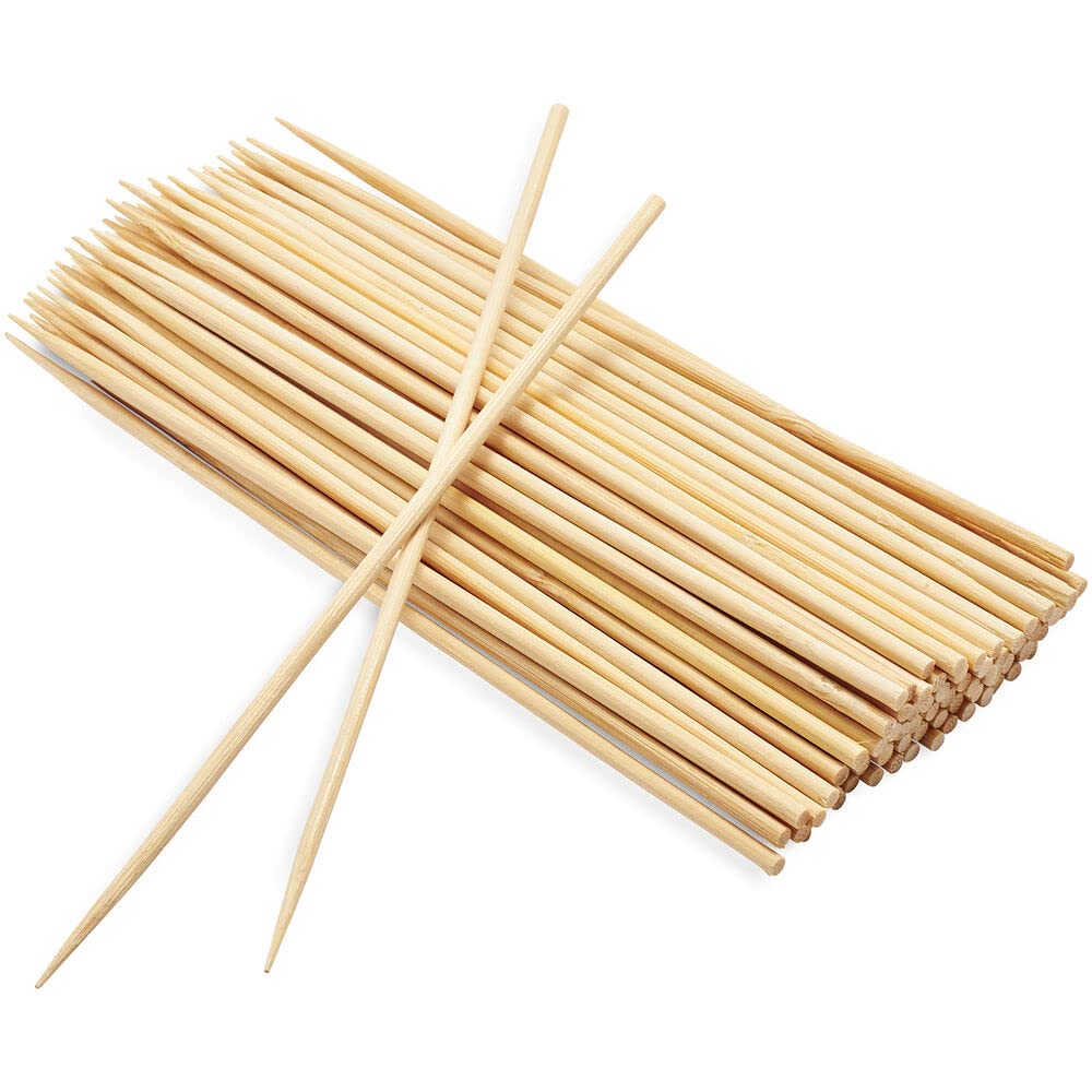 Handy Housewares 8'' Natural Wooden Bamboo Bbq Skewers For Grilling, Shish Kebab, Appetizers, Fruit And More - 100 Pack (3-Packs