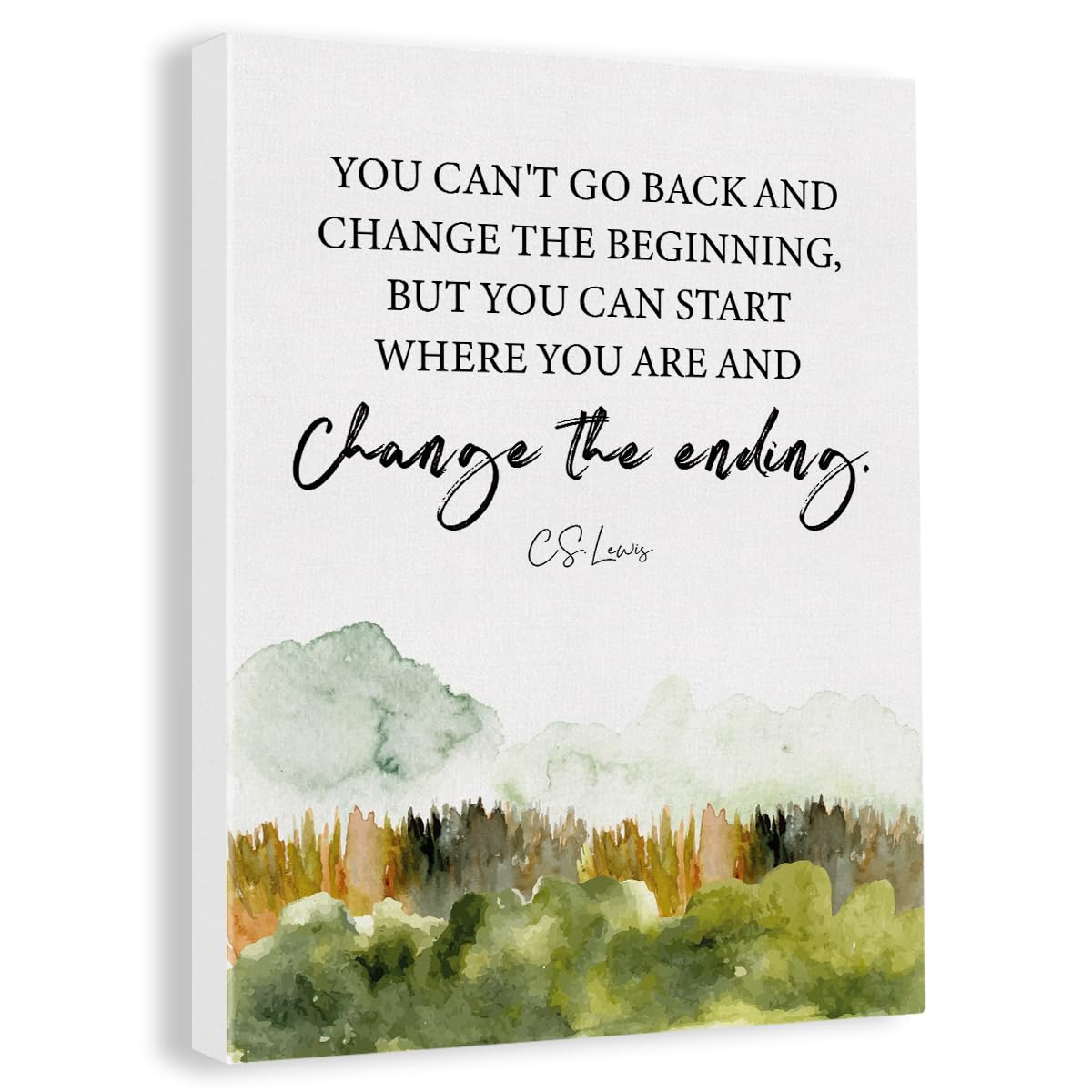 Inspirational Cs Lewis Quote Wall Art Decor Positive Canvas Painting Framed Watercolor Canvas Artwork Print Poster 12''X15'' Dec