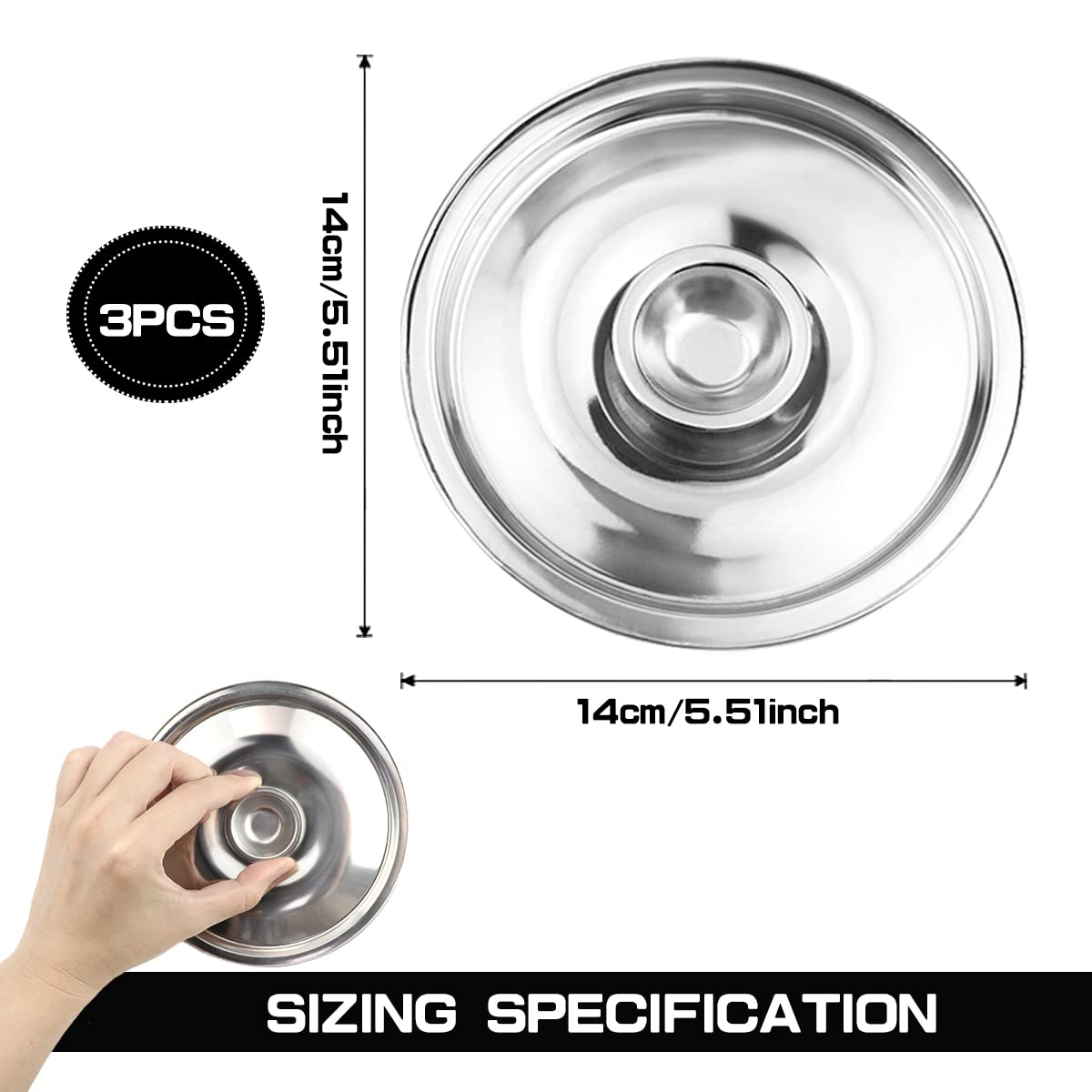 Lnq Luniqi Stainless Steel Universal Lid,5.5Inch Stainless Cooking Pan Lid With Handle Reusable Cover Lid Accessories For Pan Li