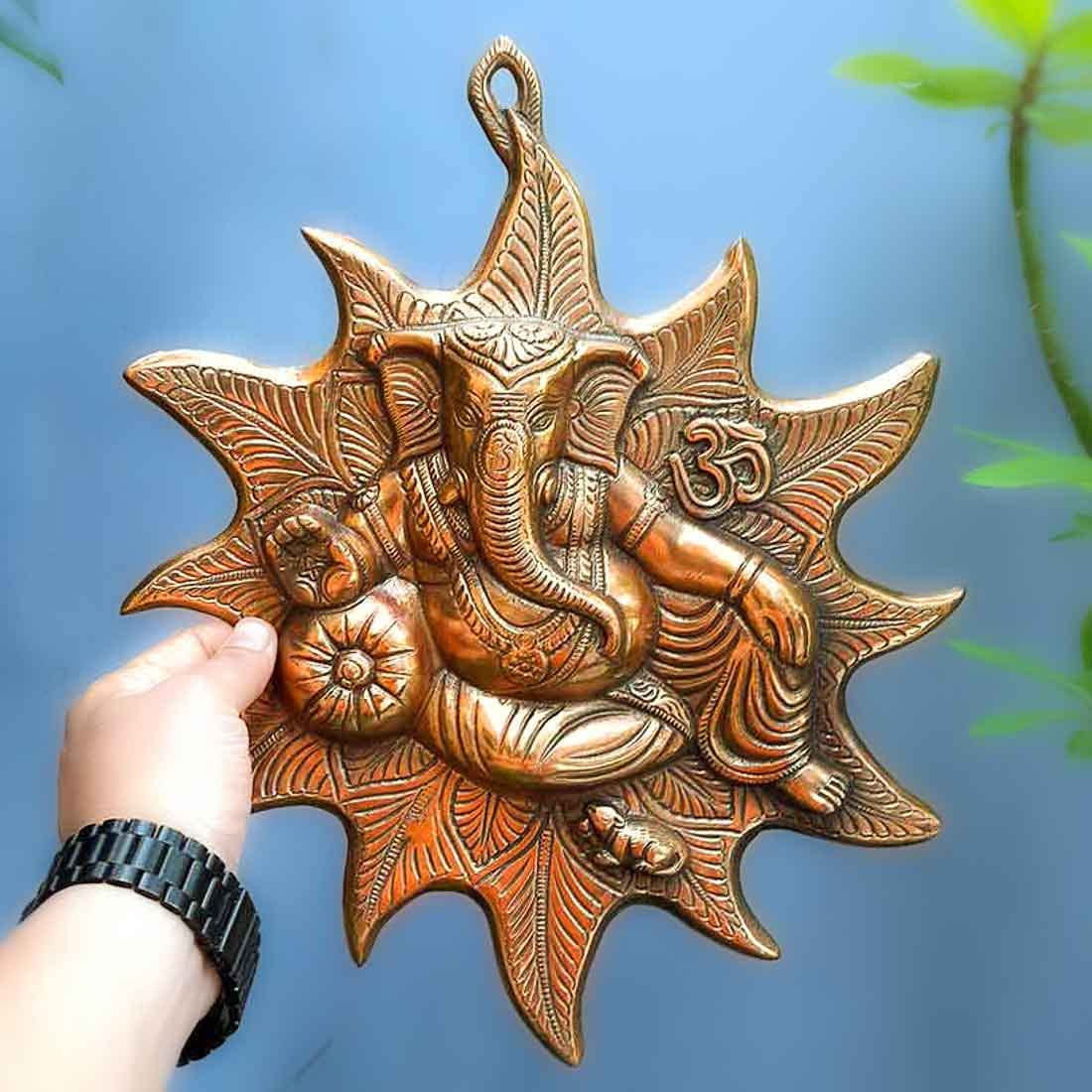 Apka Mart The Online Shop Lord Ganesh Wall Hanging | Ganpati Wall Decor - (Bronze, 15 Inch) - Handcrafted Showpiece For Wall Dec