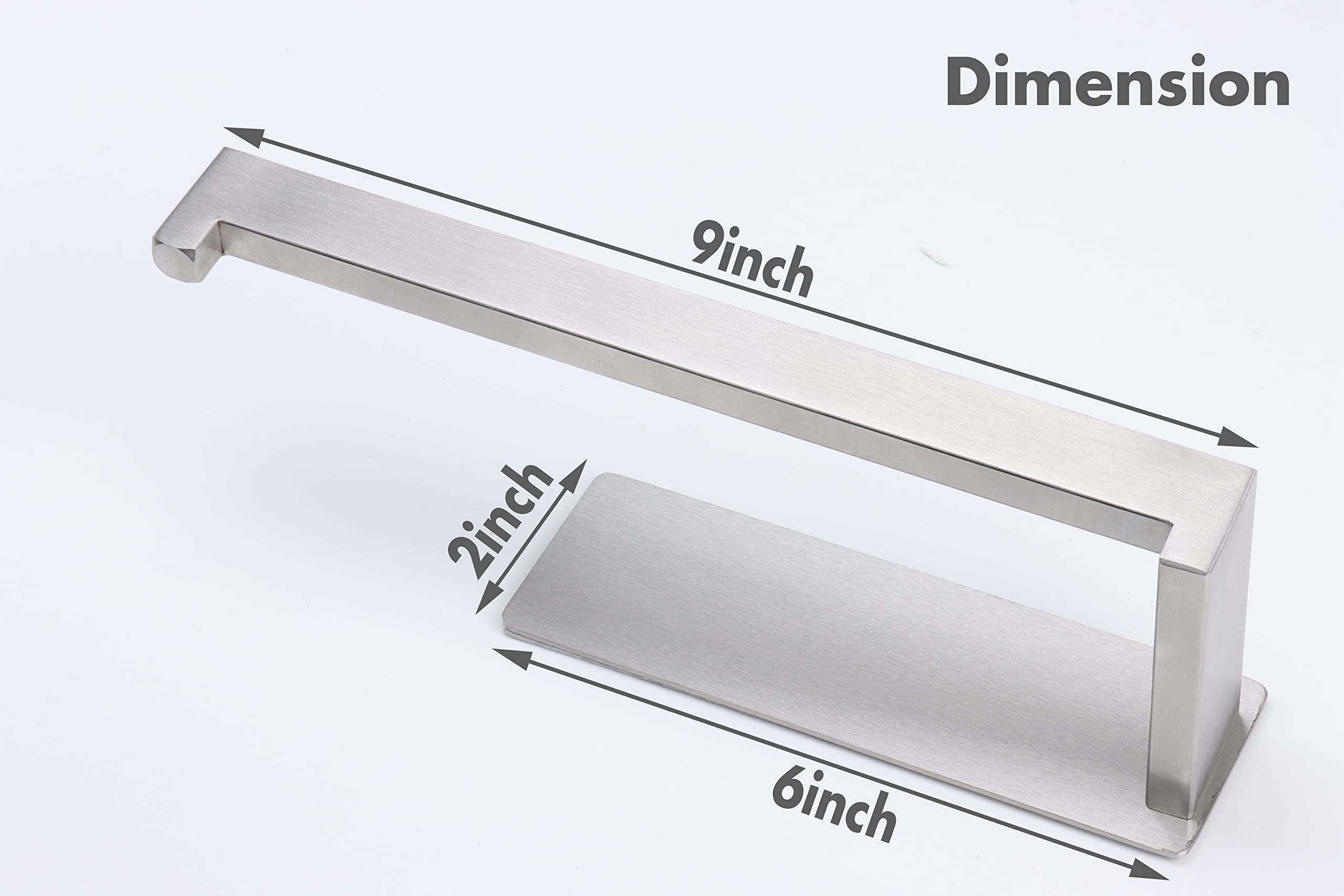 Vanloory Hand Towel Holder  Strong Self Adhesive Hand Towel Ring  Thicken SUS304 Stainless Steel Hand Towel Bar/Rack  No Drilling Modern Hand Towel Hanger (Brushed Nickel  9 in)
