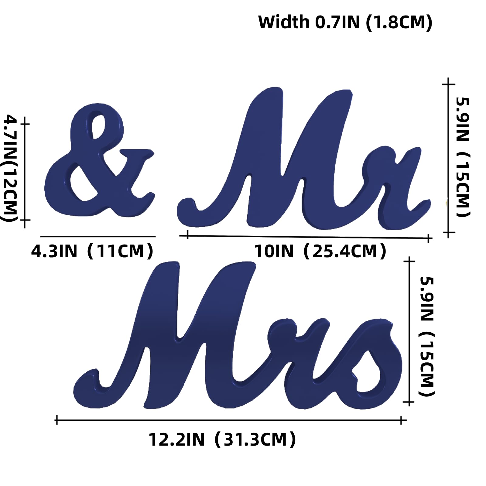 Viopvery Wedding Decorations Set,Large Blue Mr And Mrs Sign & Just Married Banner,Mr & Mrs Signs For Wedding Table,Wooden Letter