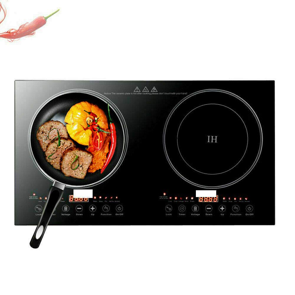 Portable Electric Induction Cooker 2200W 8 Levels Electric Dual Induction Cooker Cooktop Countertop Double Burner