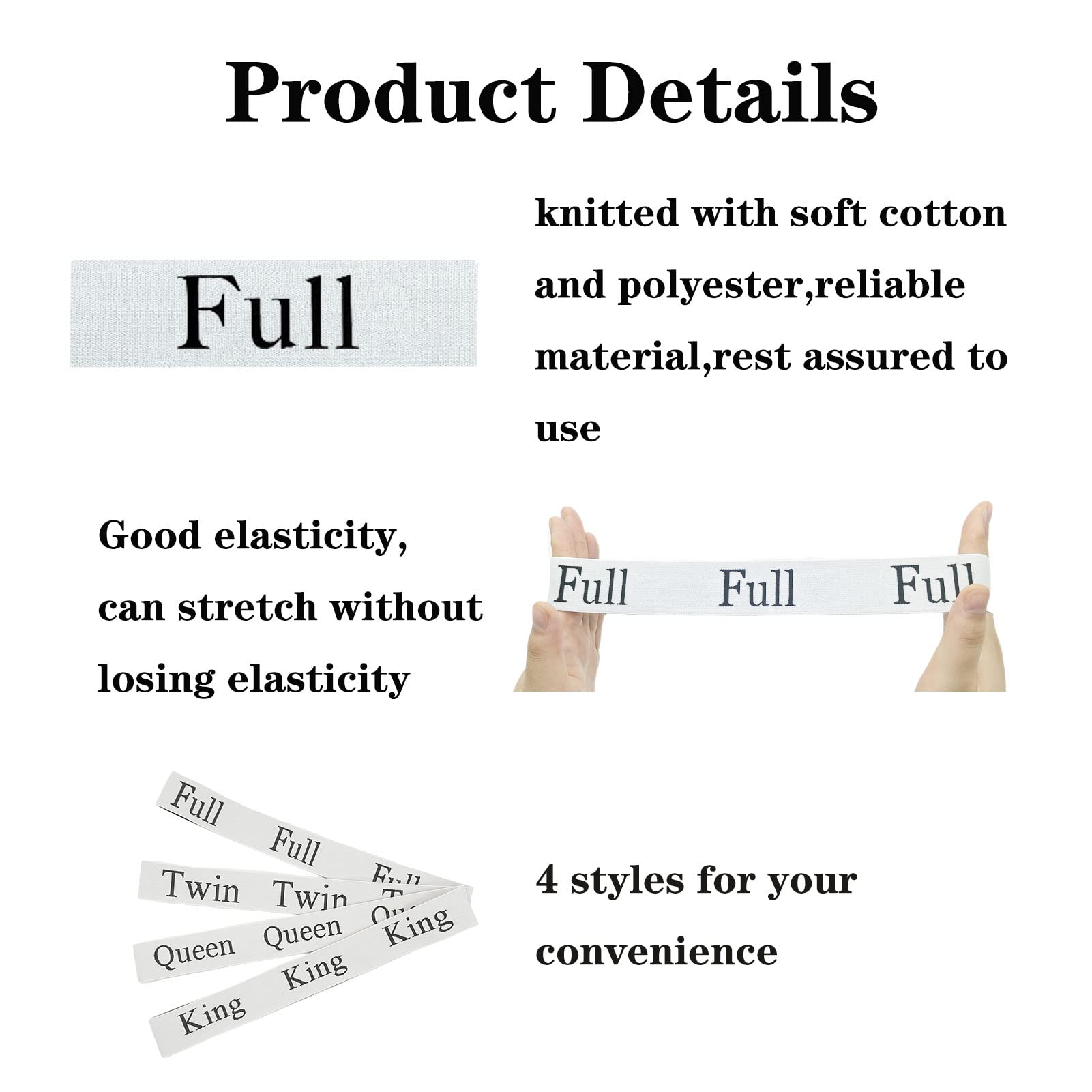 Yermivie 6 Pieces Bed Sheet Organizer Bands, Sheet Organizers And Storage Label Bands, Sheet Label For Bedding, Sheets Organizer