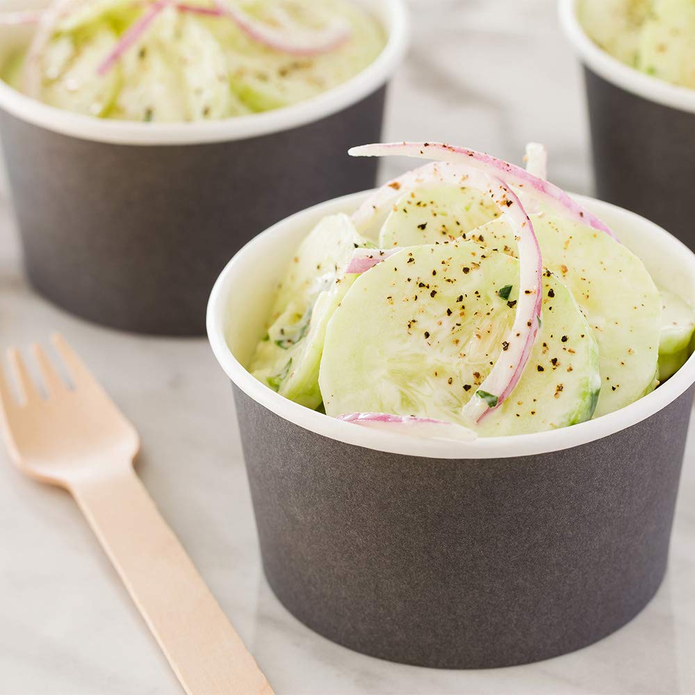 Restaurantware Coppetta 12 Ounce Ice Cream Cups  200 Disposable Treat Cups - For Hot & Cold Foods  LeakResistant  Gray Paper Chili Cups  Freezer- & Microwave-Safe  Grease-Resistant