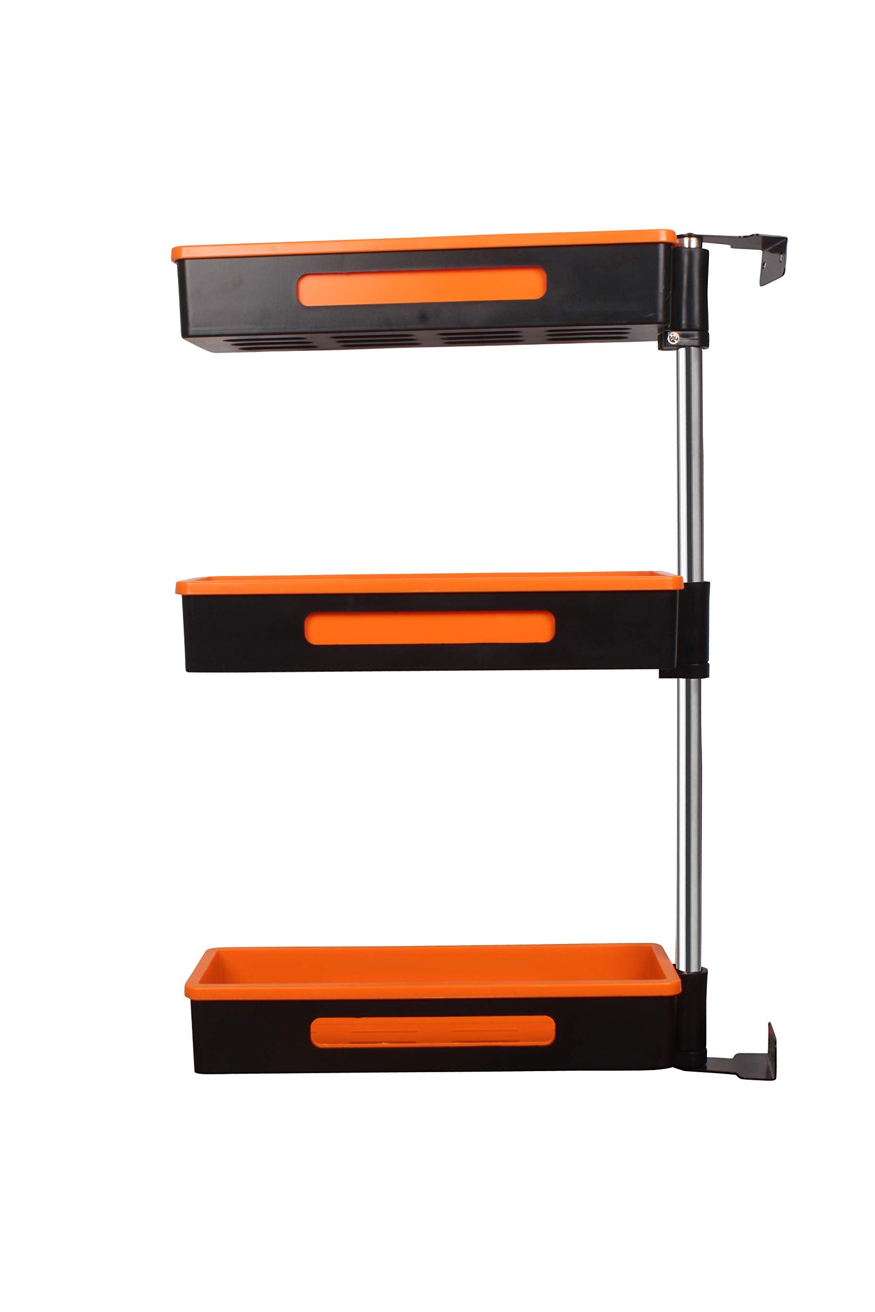 Pyu Corner Rotating Kitchen Storage Bathroom Shelf, Aluminum 3 Layer Kitchen Finishing Frame Wall Mounted Spice Rack,Space Saver
