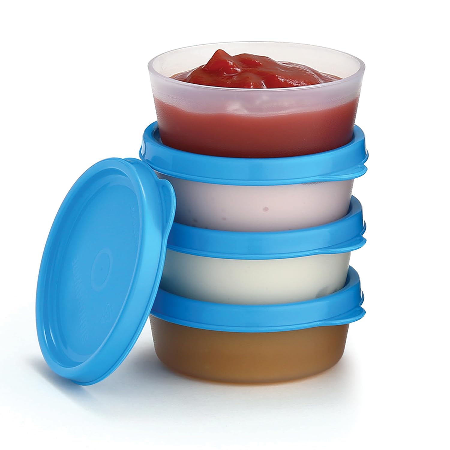 Signoraware Mini Mate Bpa Free Plastic Containers Set (70Ml X 4 | Set Of 4 | Blue)