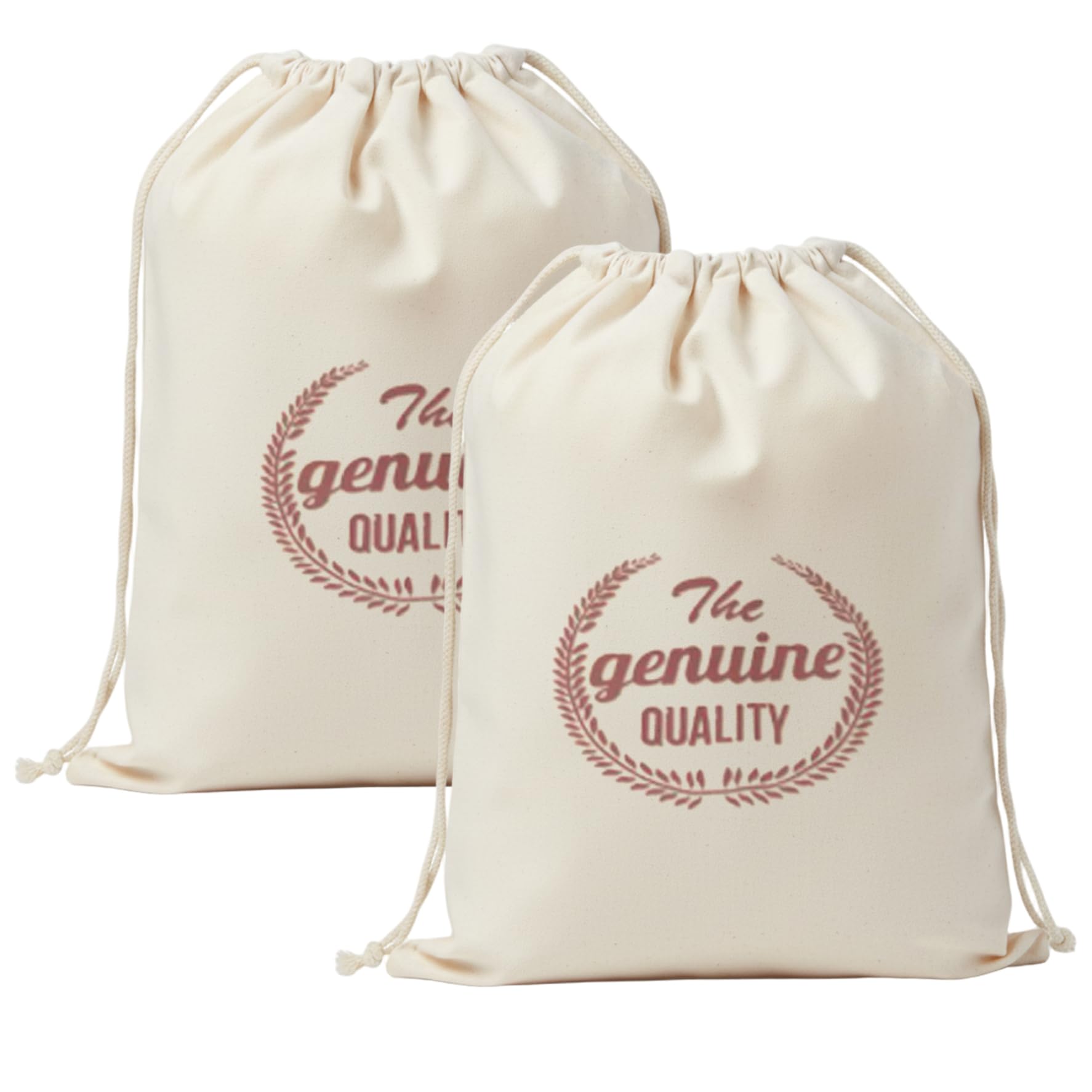 Grtheenumb Beeswax Bread Bags, 2 Pack Reusable Cotton Bread Storage Bags with Drawstring for Homemade & Sourdough (30x40 cm)