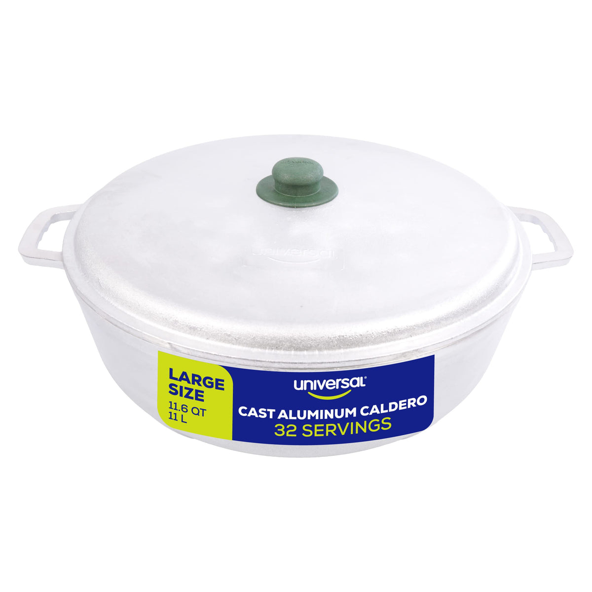 Universal 11.6Qt / 11L Large Cast Aluminum Caldero Rice Cooker 32 Cups - Even Heat Distribution Deep Fryer For Fast Cooking And