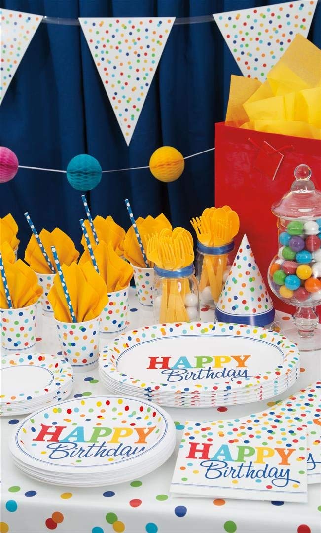 Vibrant Rainbow Polka Dots Paper Cups - 9 Oz. (Pack Of 8) - Premium Quality & Eco-Friendly Party Drinkware - Perfect For Any Cel