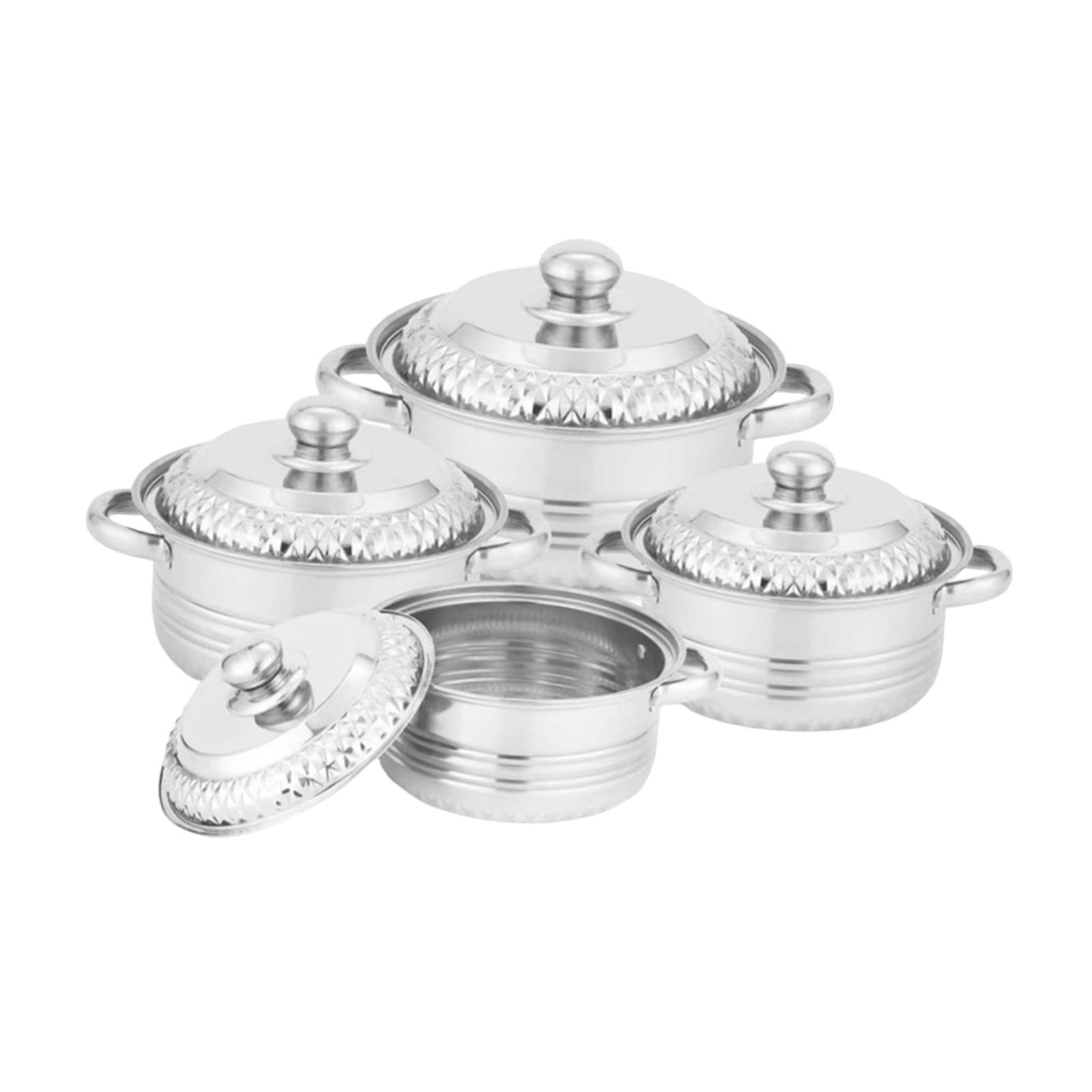 Atorse 4 Pieces Cookware Stainless Steel Accessory Gifts Saucepan For Sauce Noodles Style A|Home & Garden