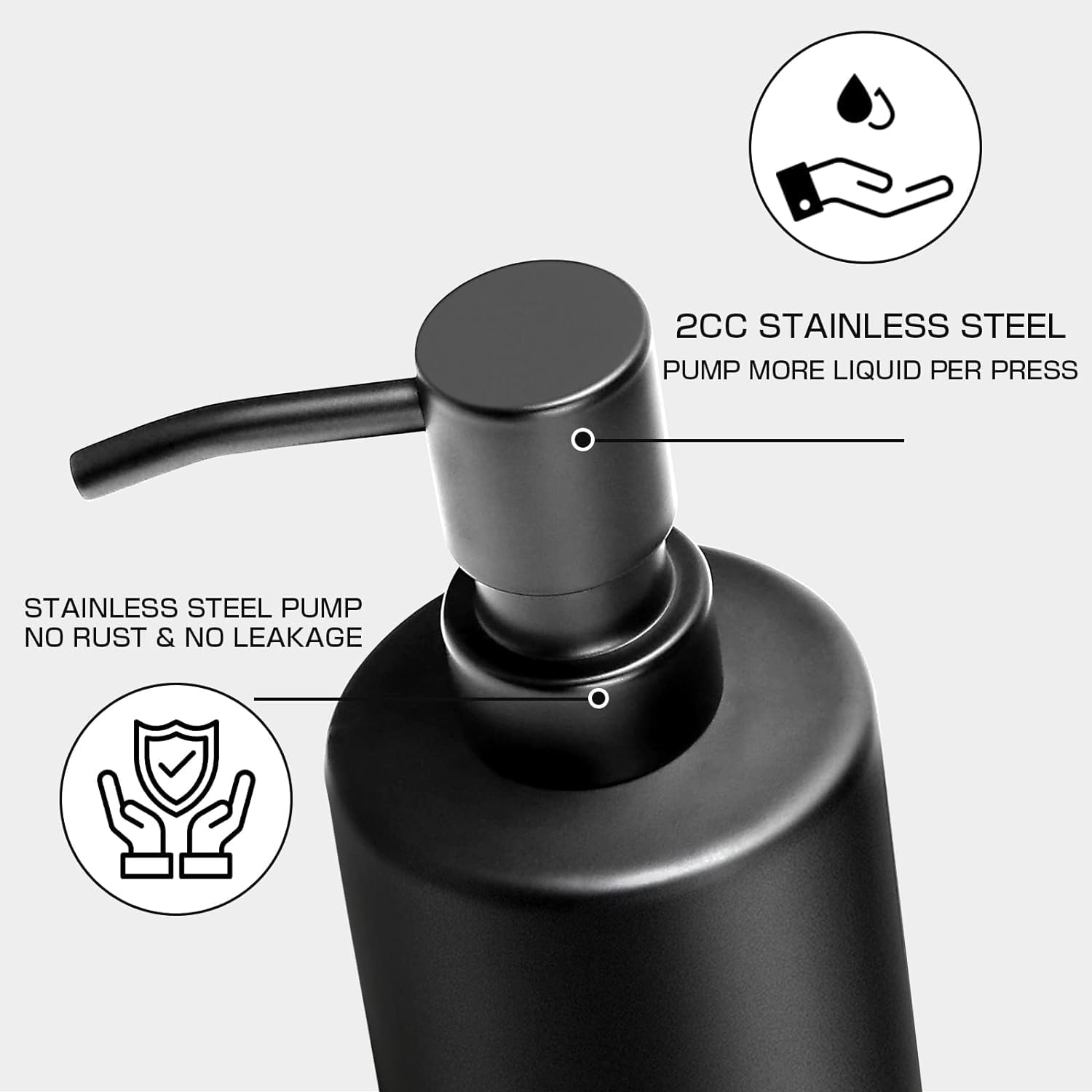 Alpiriral Matte Black Bathroom Accessories Set, 5 Pcs Bathroom Accessories Set, Glass Soap Dispenser And Toothbrush Holder Set,