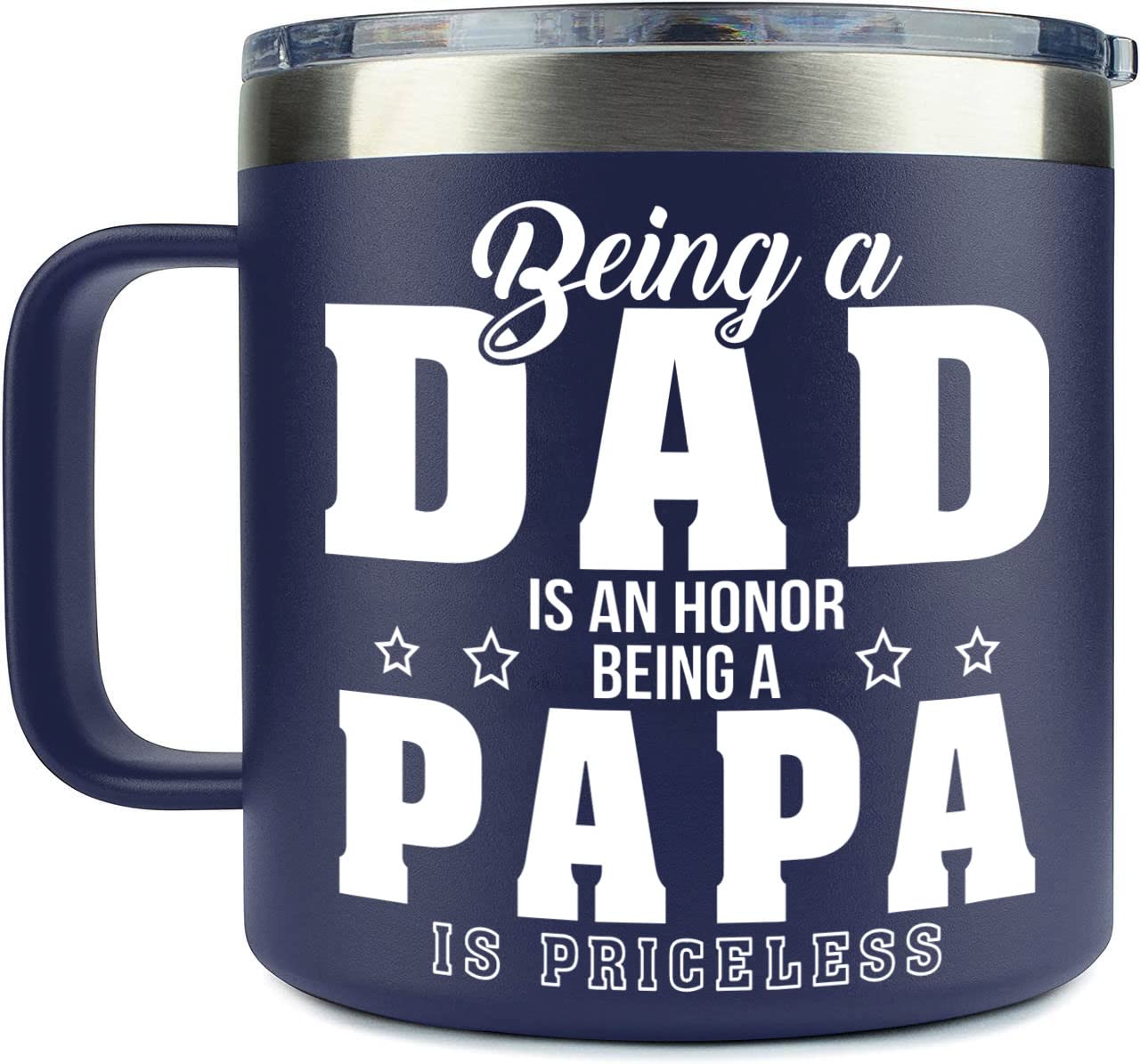 YETIFY Gifts for Papa, Dad from Daughter Son, Kids - Papa Mug for Christmas - Presents for Dad, Grandpa on Birthday - Insulated 